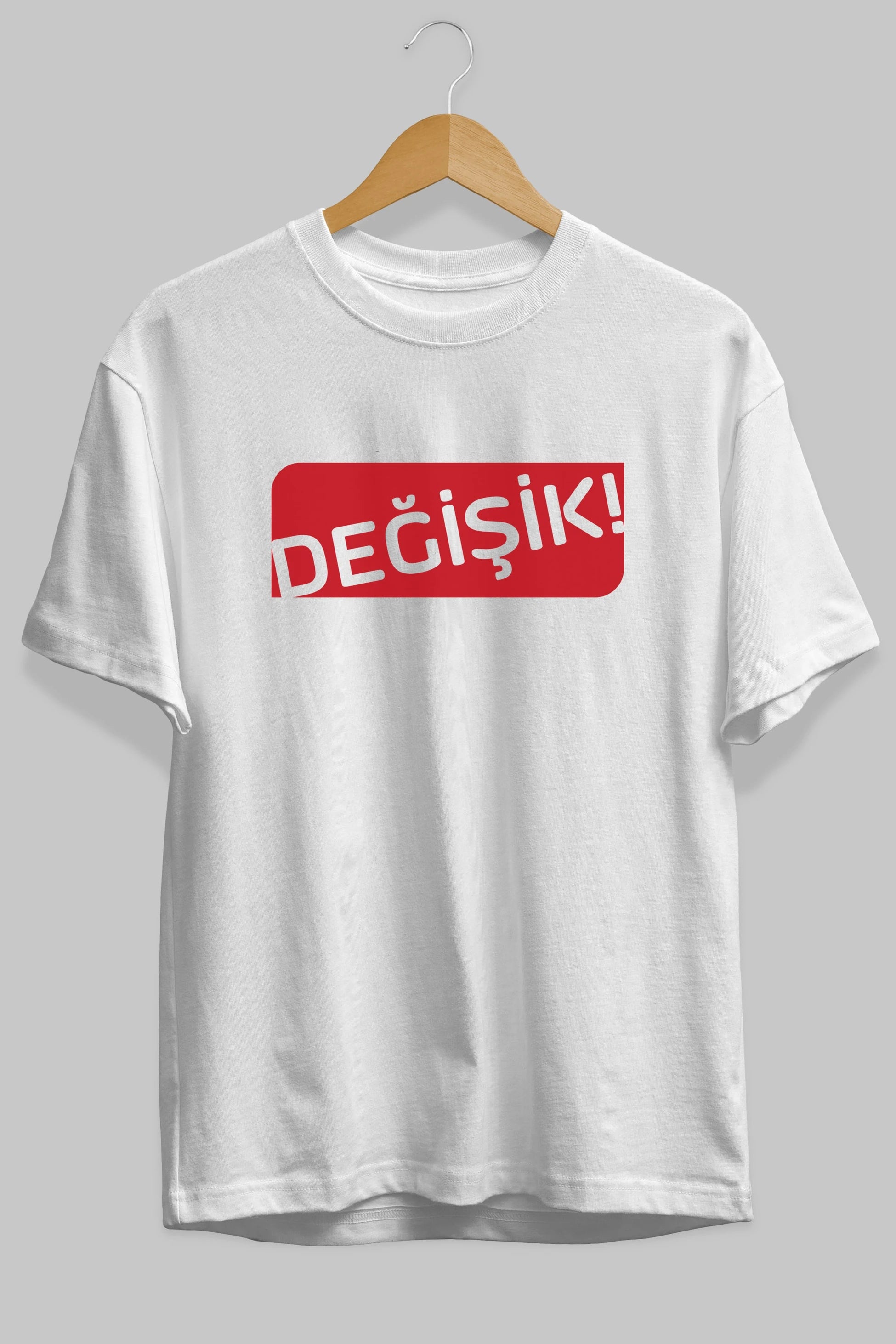 Değişik Ön Baskılı Oversize t-shirt %100 pamuk Erkek Kadın Unisex
