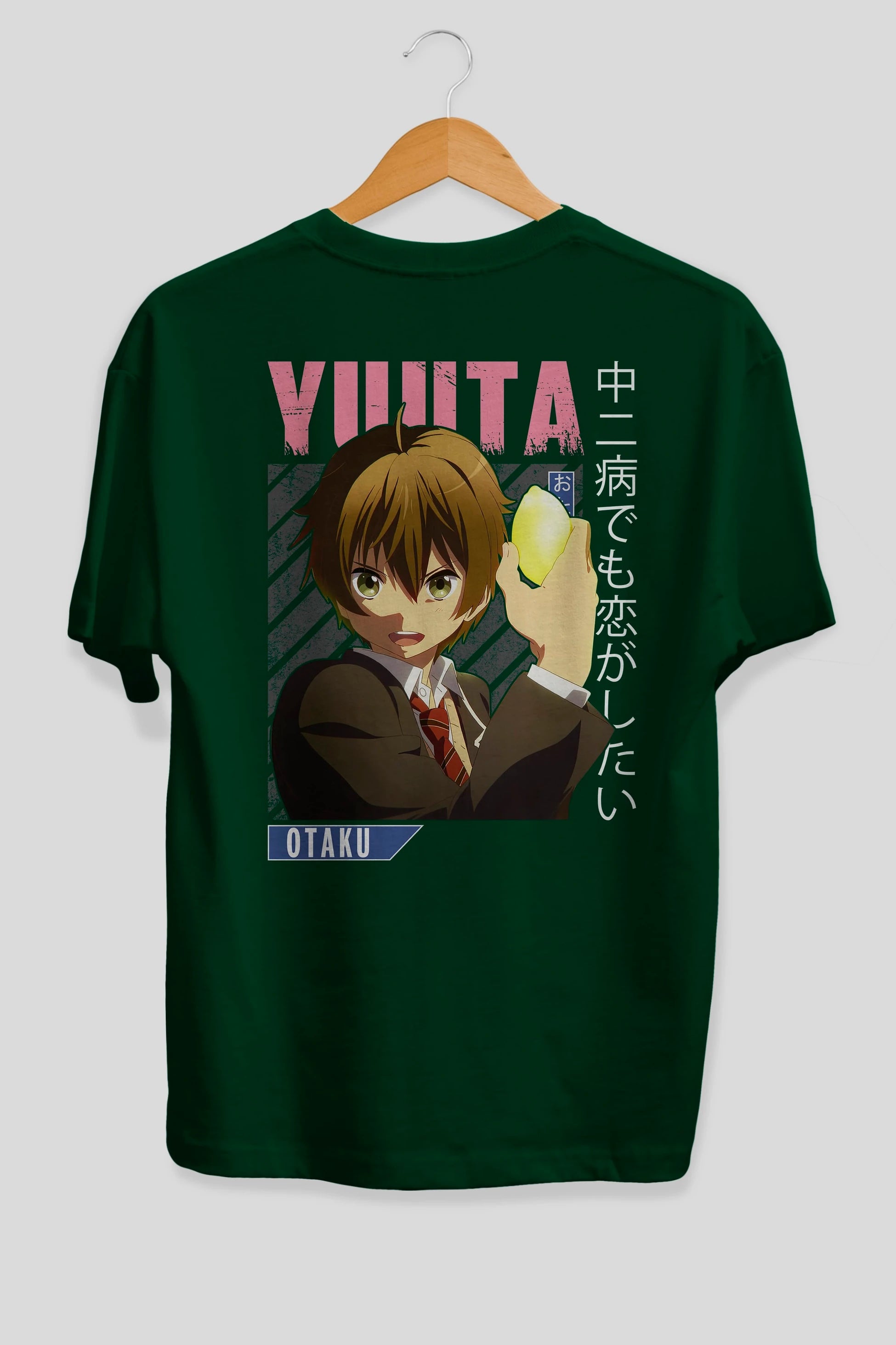 Yuuta Togashi 2 Anime Arka Baskılı Oversize t-shirt Erkek Kadın Unisex