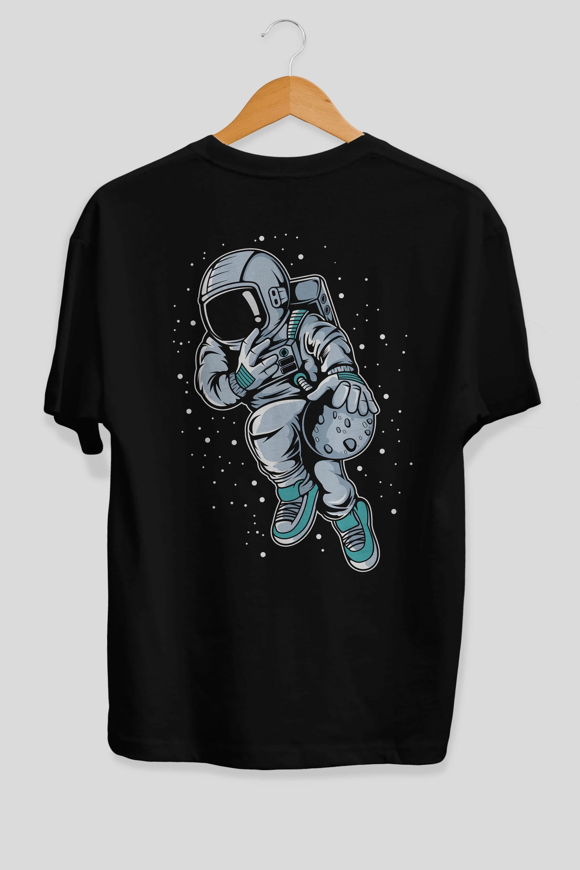 Astronaut Basketball (2) Arka Baskılı Oversize t-shirt Erkek Kadın Unisex