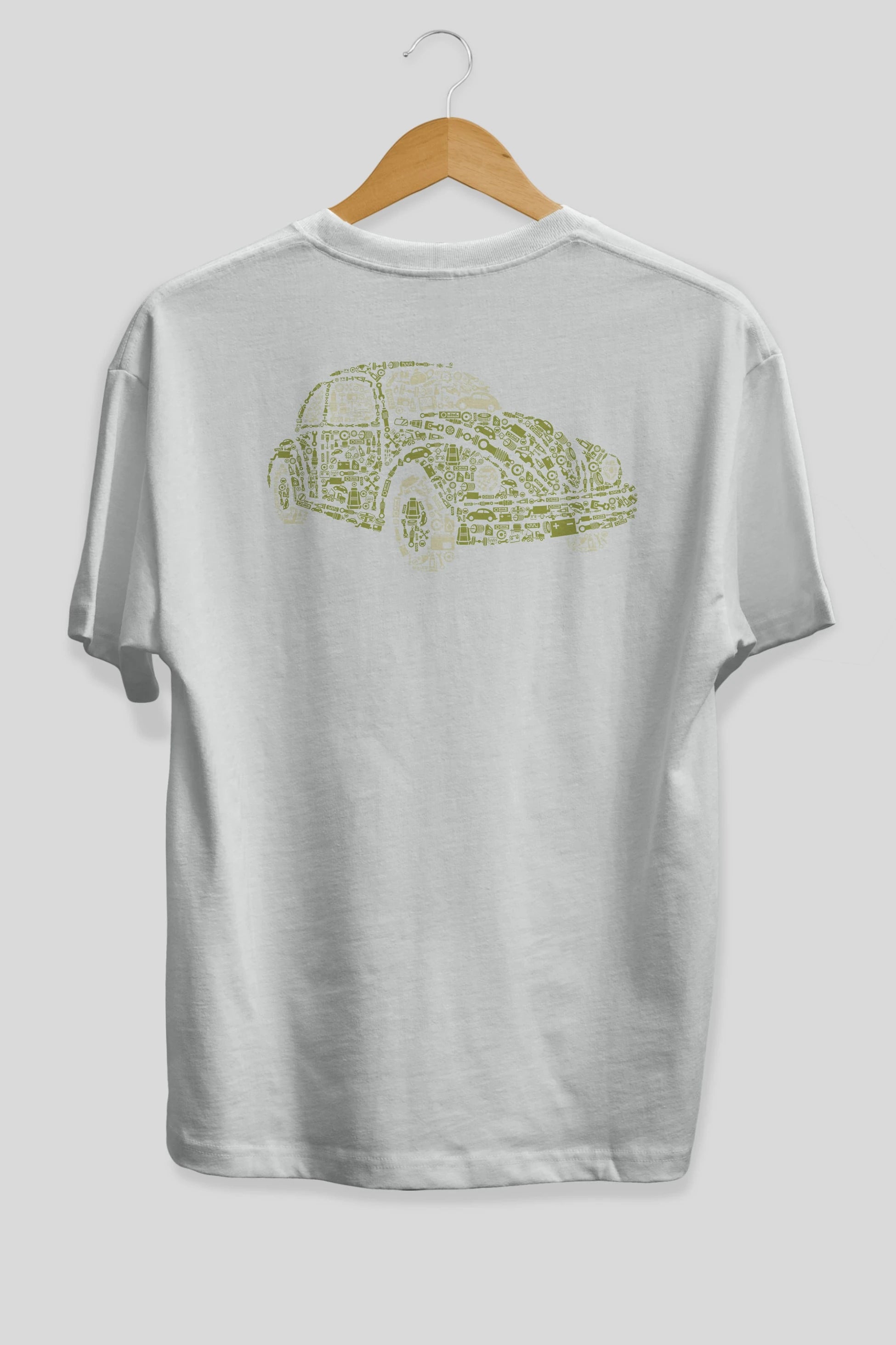 Beetle Arka Baskılı Oversize t-shirt %100 pamuk Erkek Kadın Unisex