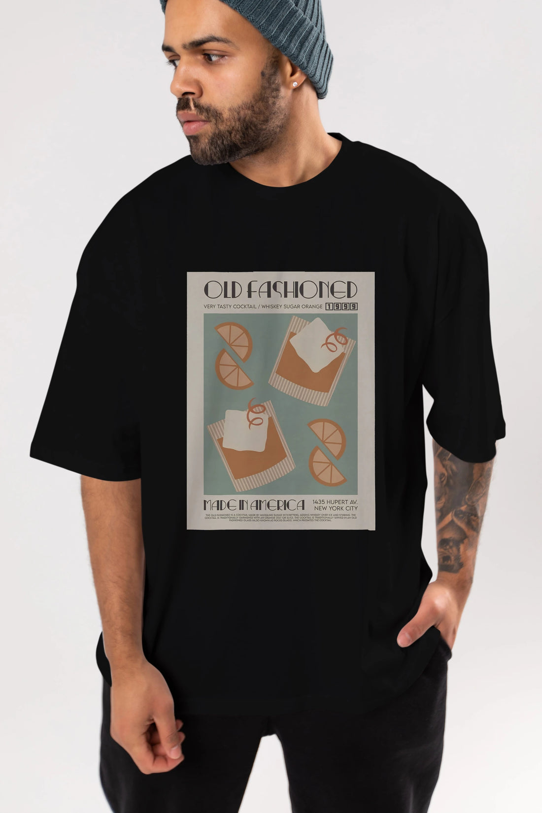 Old Fashioned 2 Ön Baskılı Oversize t-shirt Erkek Kadın Unisex %100 Pamuk Bisiklet Yaka tişort