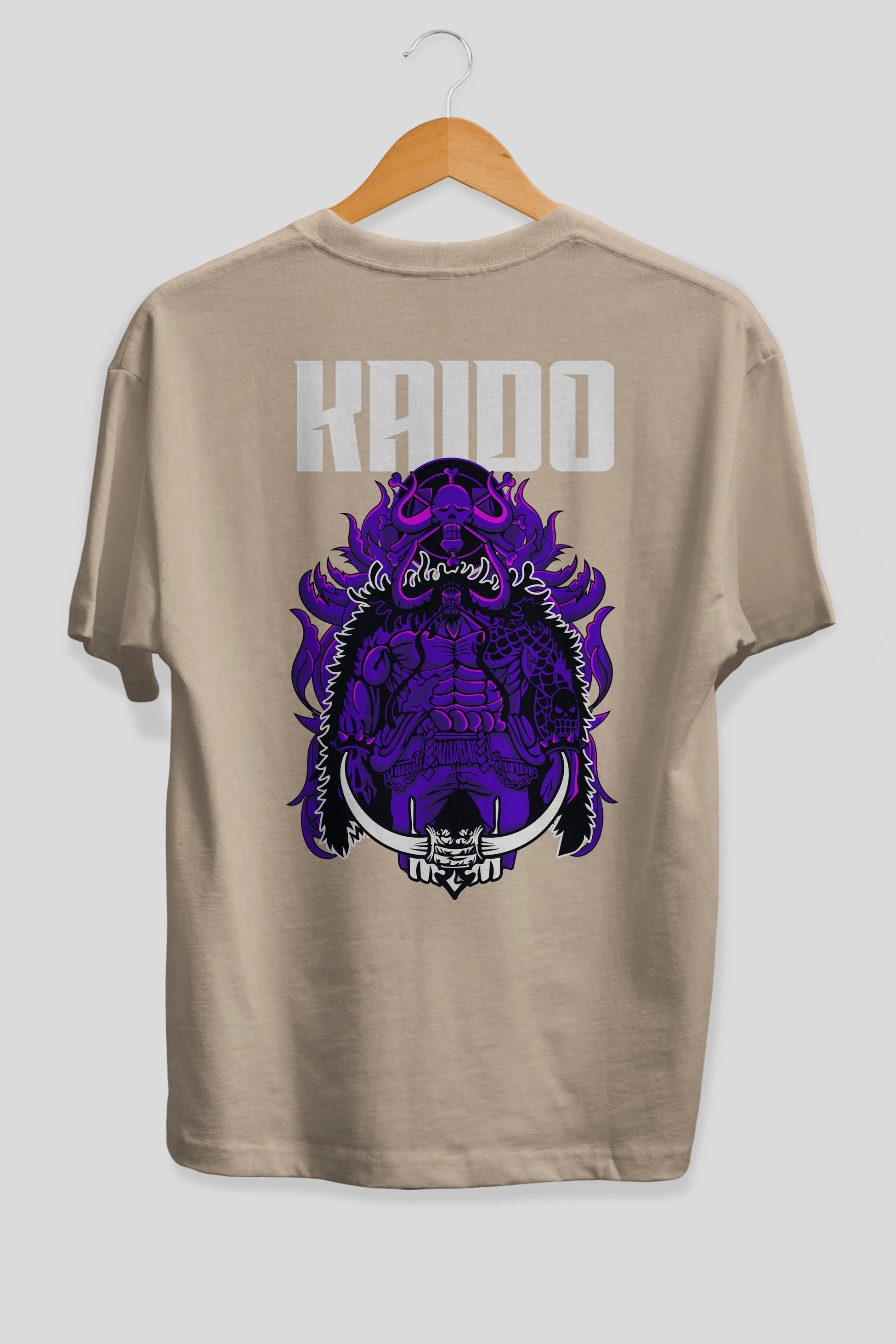 Kaido Anime Arka Baskılı Oversize t-shirt Erkek Kadın Unisex %100 pamuk tişort