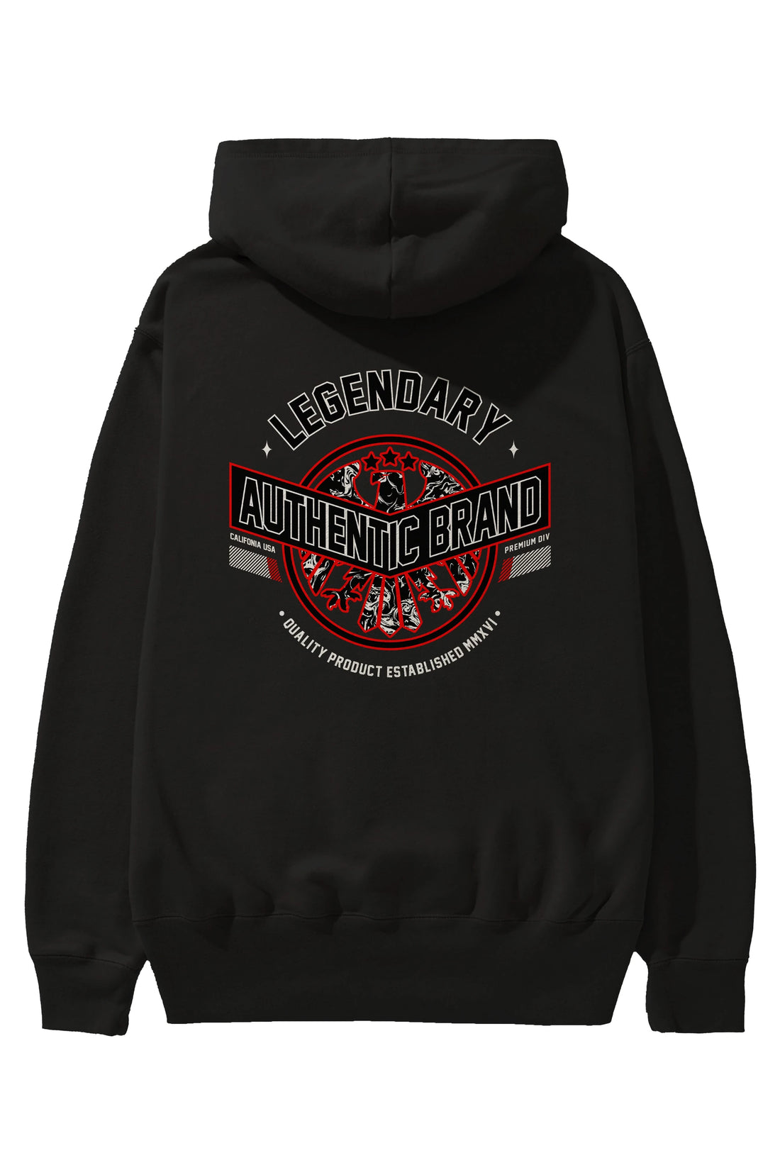 Legendary Brand Arka Baskılı Hoodie Oversize Kapüşonlu Sweatshirt Erkek Kadın Unisex