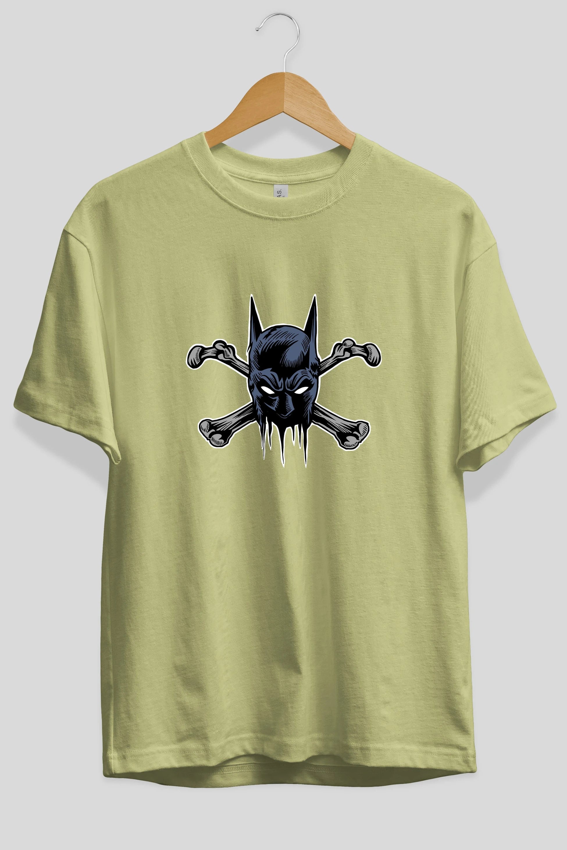 Batbones Ön Baskılı Oversize t-shirt Erkek Kadın Unisex %100 Pamuk tişort
