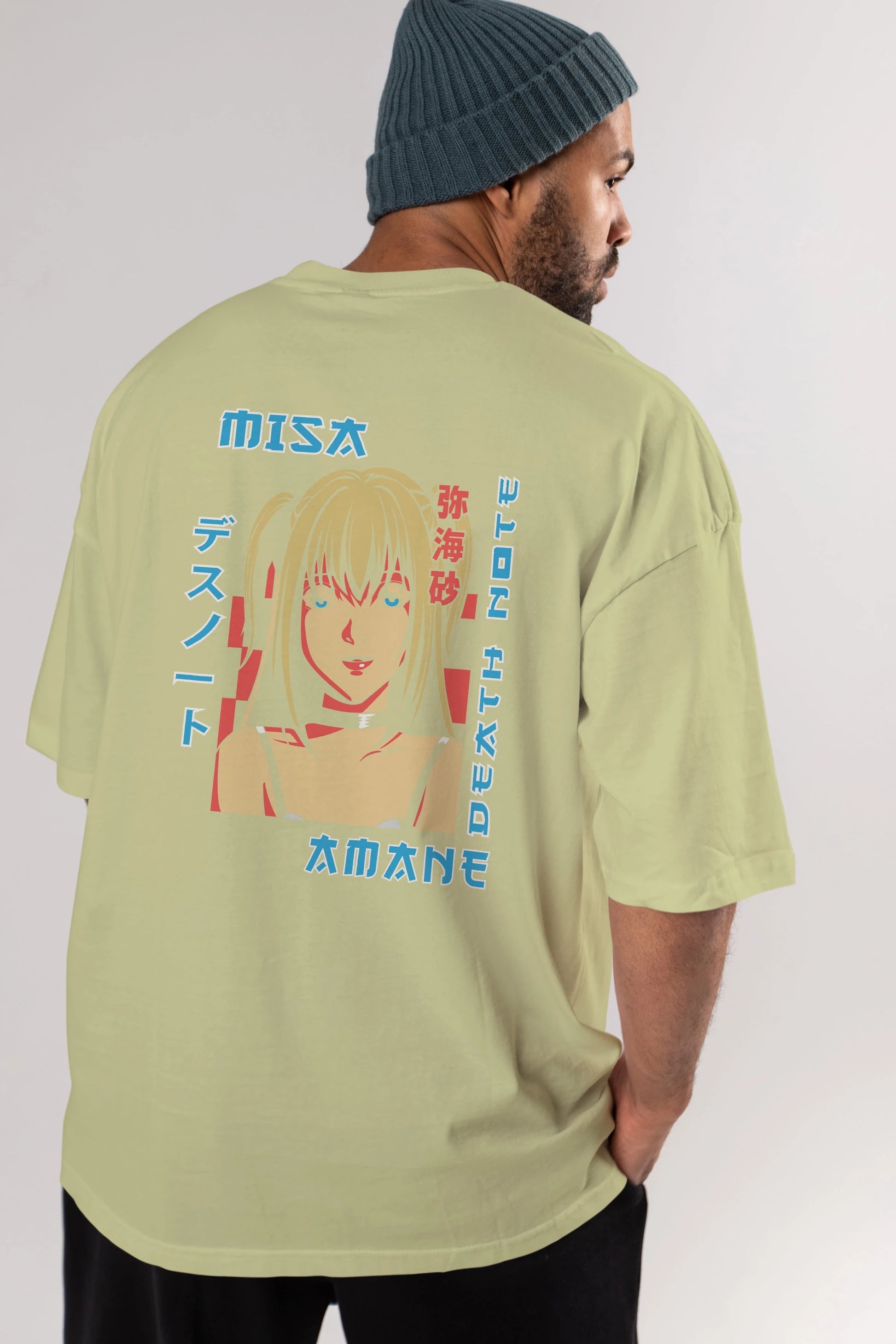 MISA-DEATH NOTE Anime Arka Baskılı Oversize t-shirt Erkek Kadın Unisex