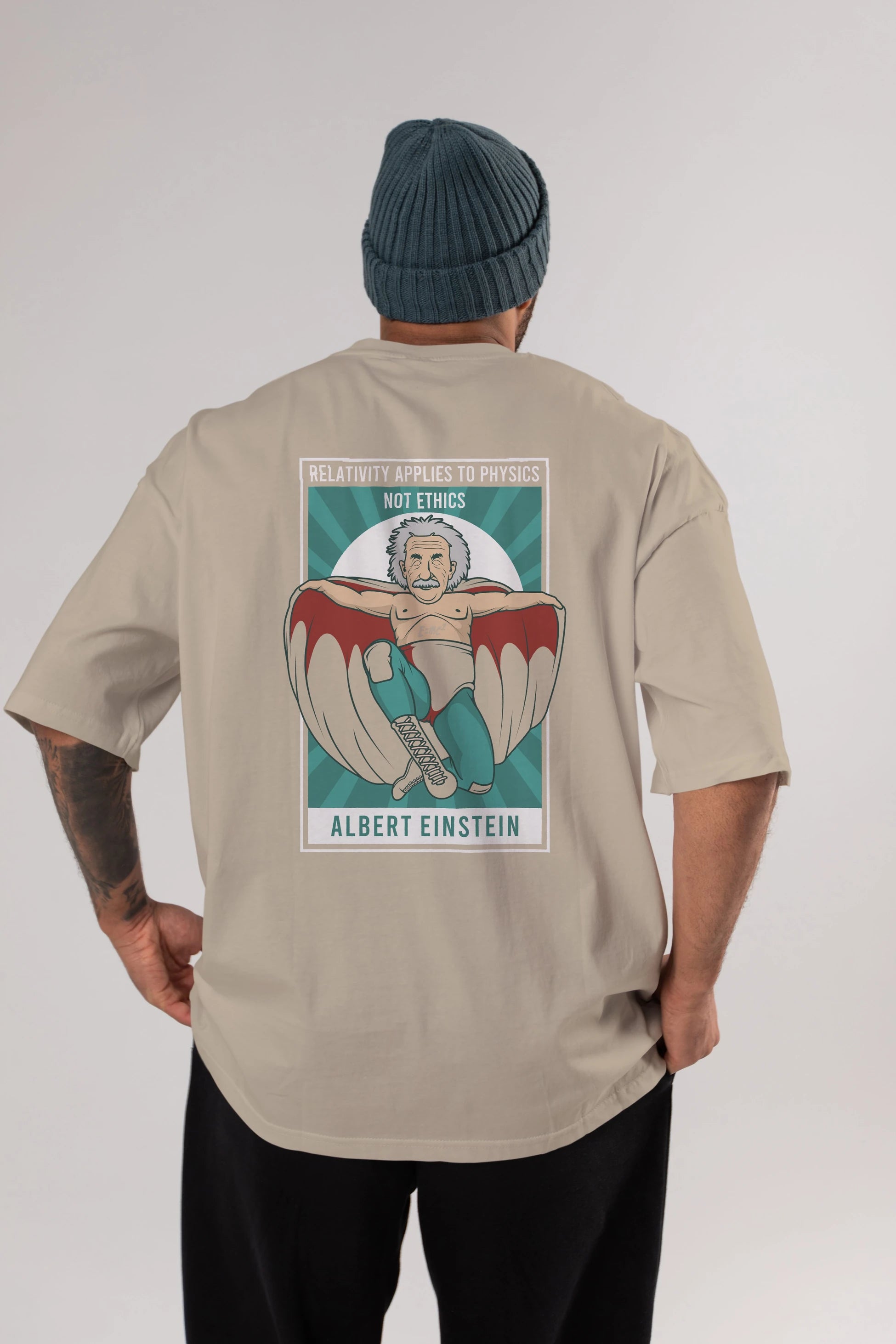 Nacho Libre Einstein Arka Baskılı Oversize t-shirt Erkek Kadın Unisex %100 Pamuk tişort