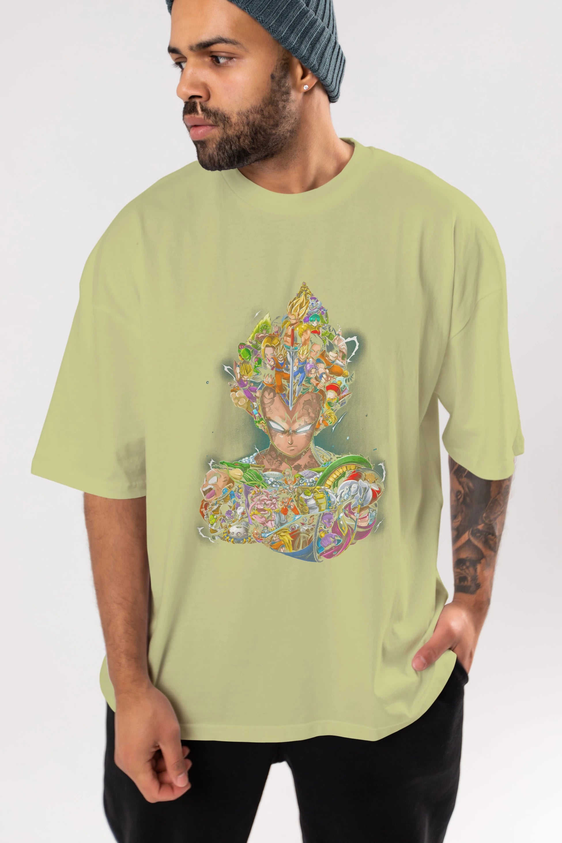 DRAGON BALL ART (3) Anime Ön Baskılı Oversize t-shirt %100 pamuk Erkek Kadın Unisex