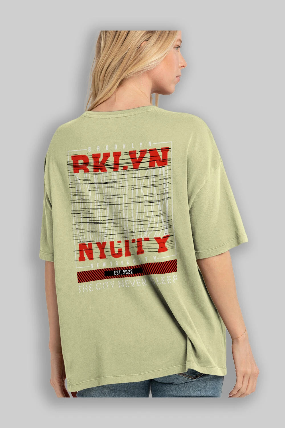 Brooklyn New York City Arka Baskılı Oversize t-shirt Erkek Kadın Unisex