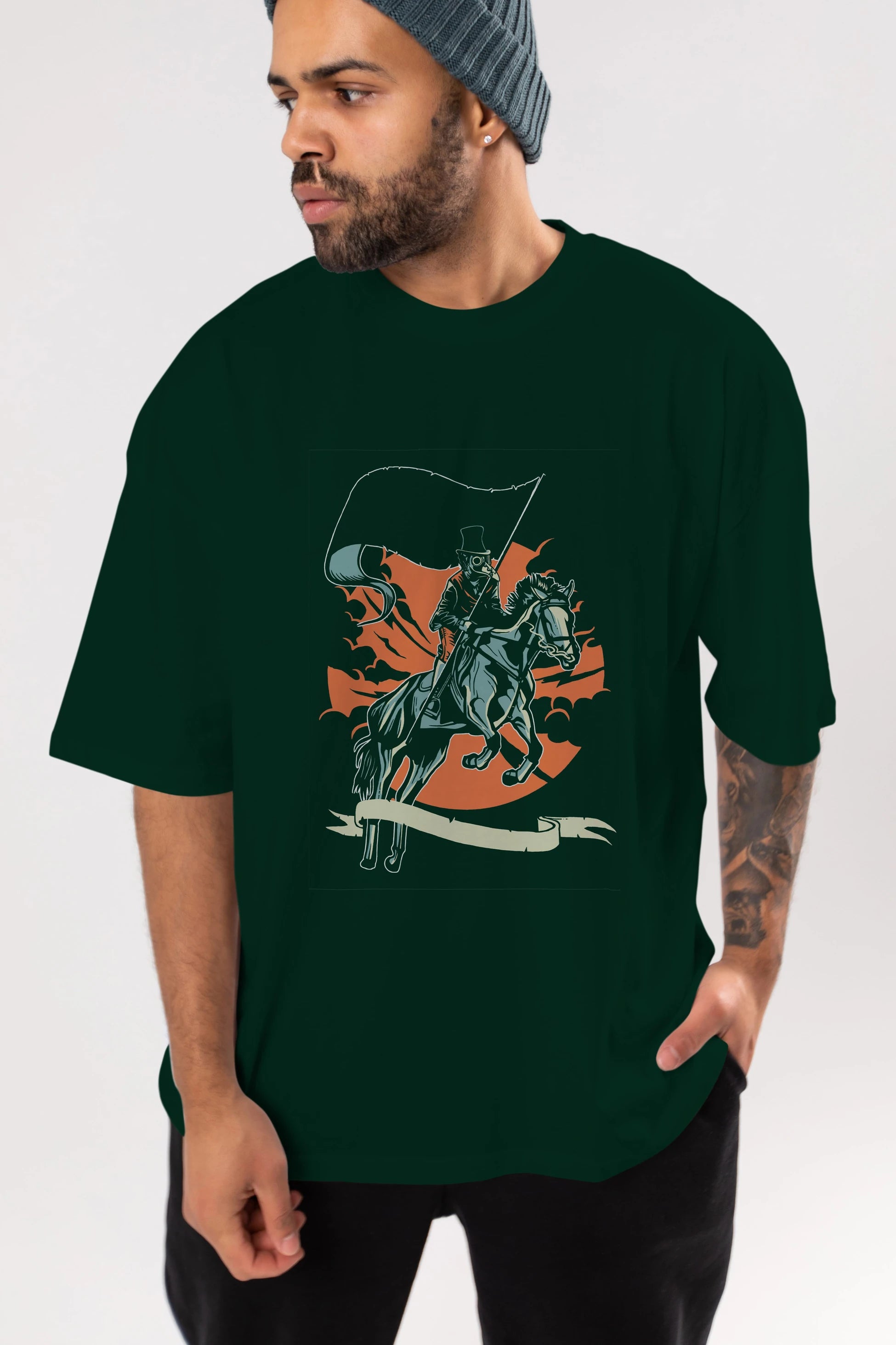 Plague Doctor Ön Baskılı Oversize t-shirt Erkek Kadın Unisex %100 Pamuk tişort