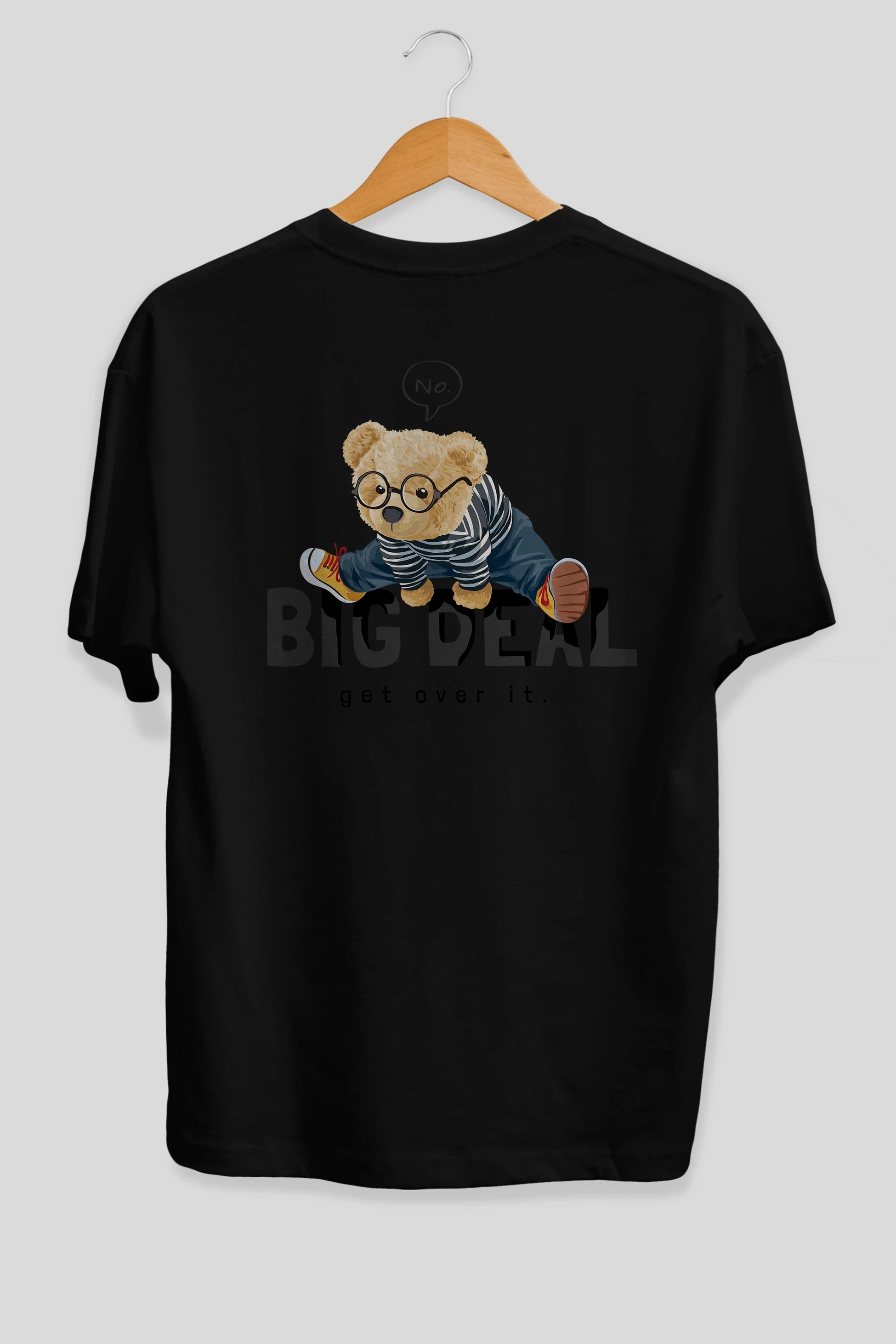 Teddy Bear Big Deal Arka Baskılı Oversize t-shirt Erkek Kadın Unisex %100 Pamuk