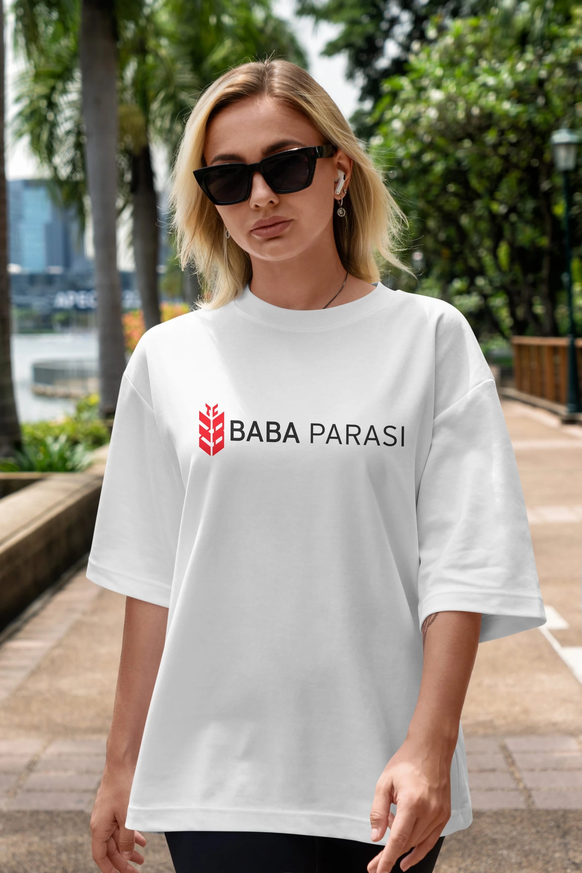 Baba Parası Ön Baskılı Oversize t-shirt %100 pamuk Erkek Kadın Unisex