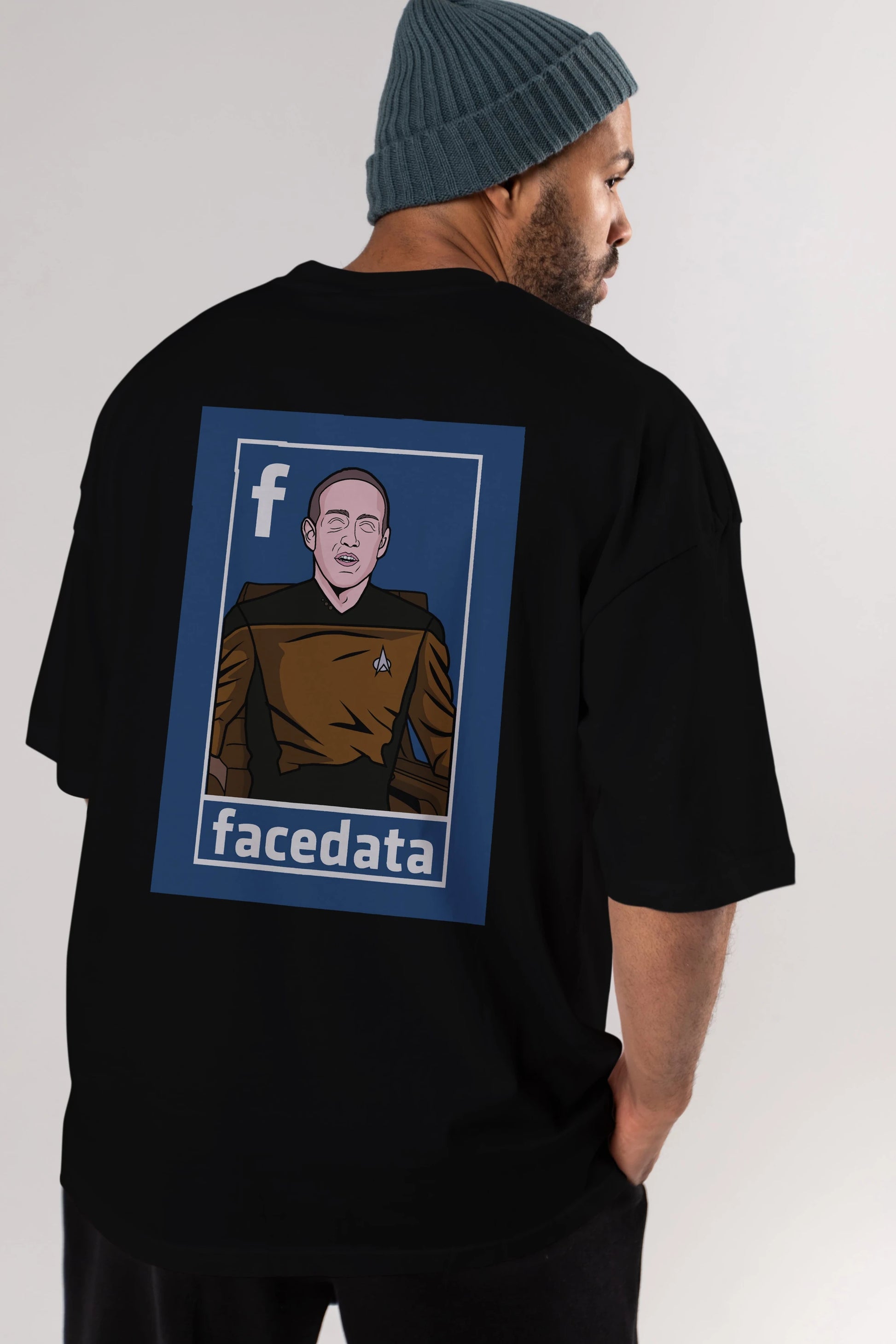Zukerberg Data Arka Baskılı Oversize t-shirt Erkek Kadın Unisex %100 Pamuk tişort