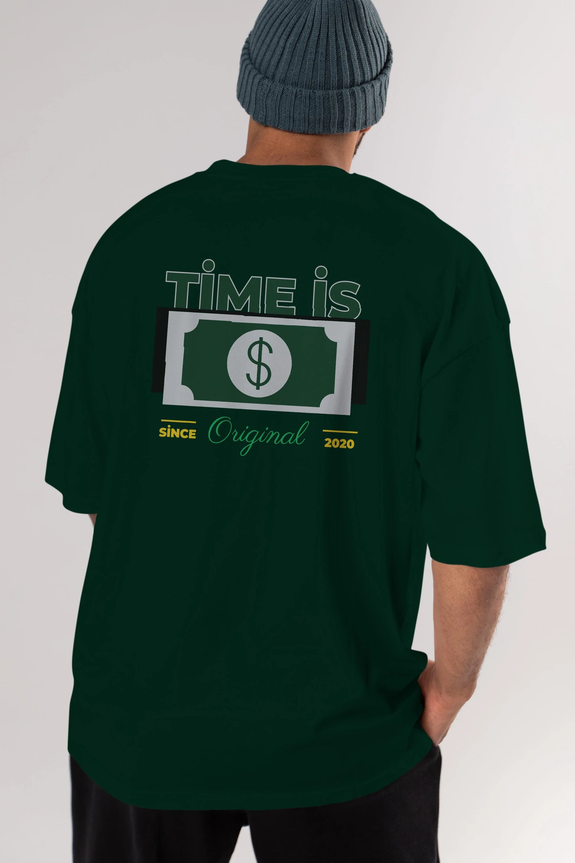 Time is Original Arka Baskılı Oversize t-shirt Erkek Kadın Unisex