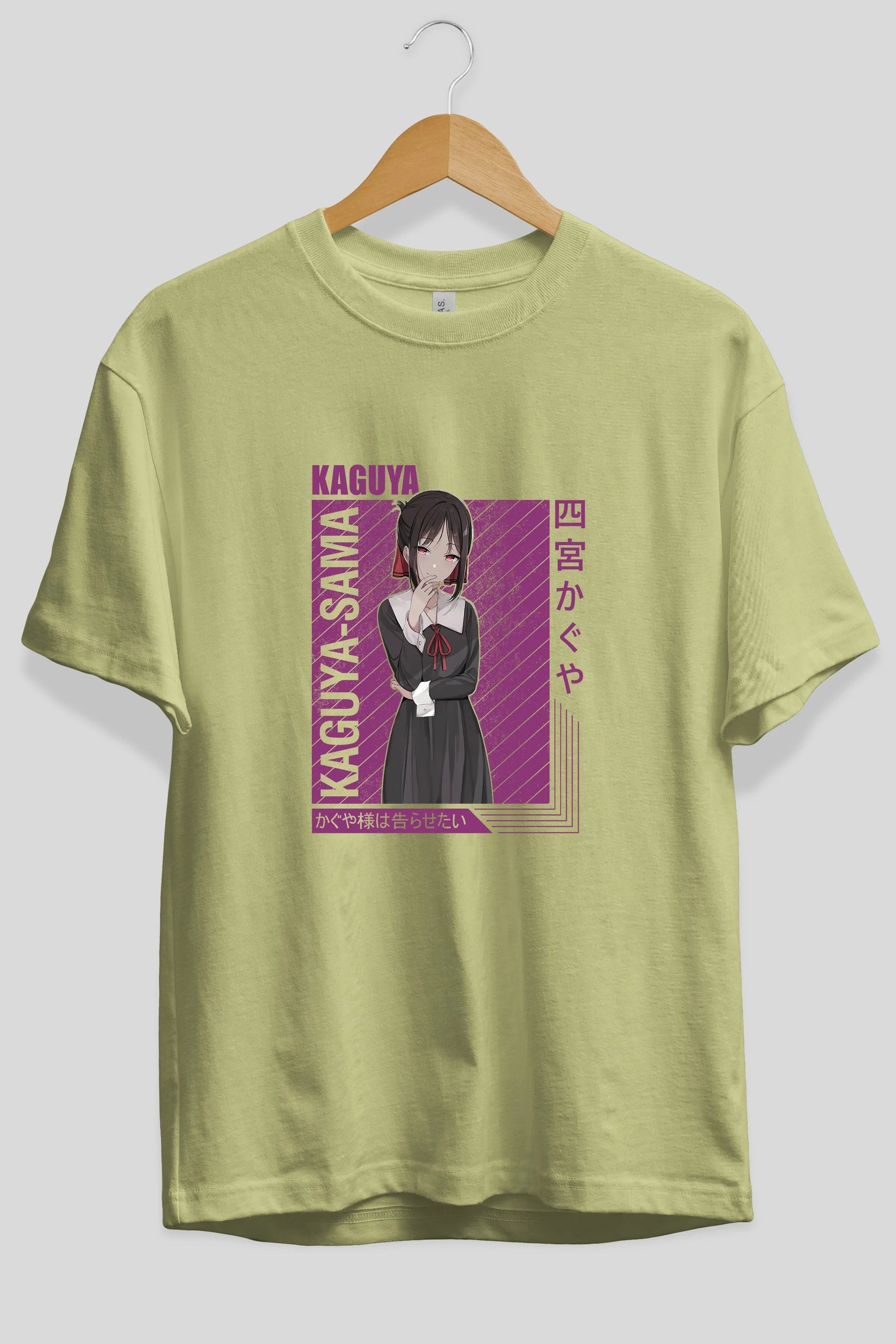 Kaguya Shinomiya 4 1 Anime Ön Baskılı Oversize t-shirt %100 pamuk Erkek Kadın Unisex