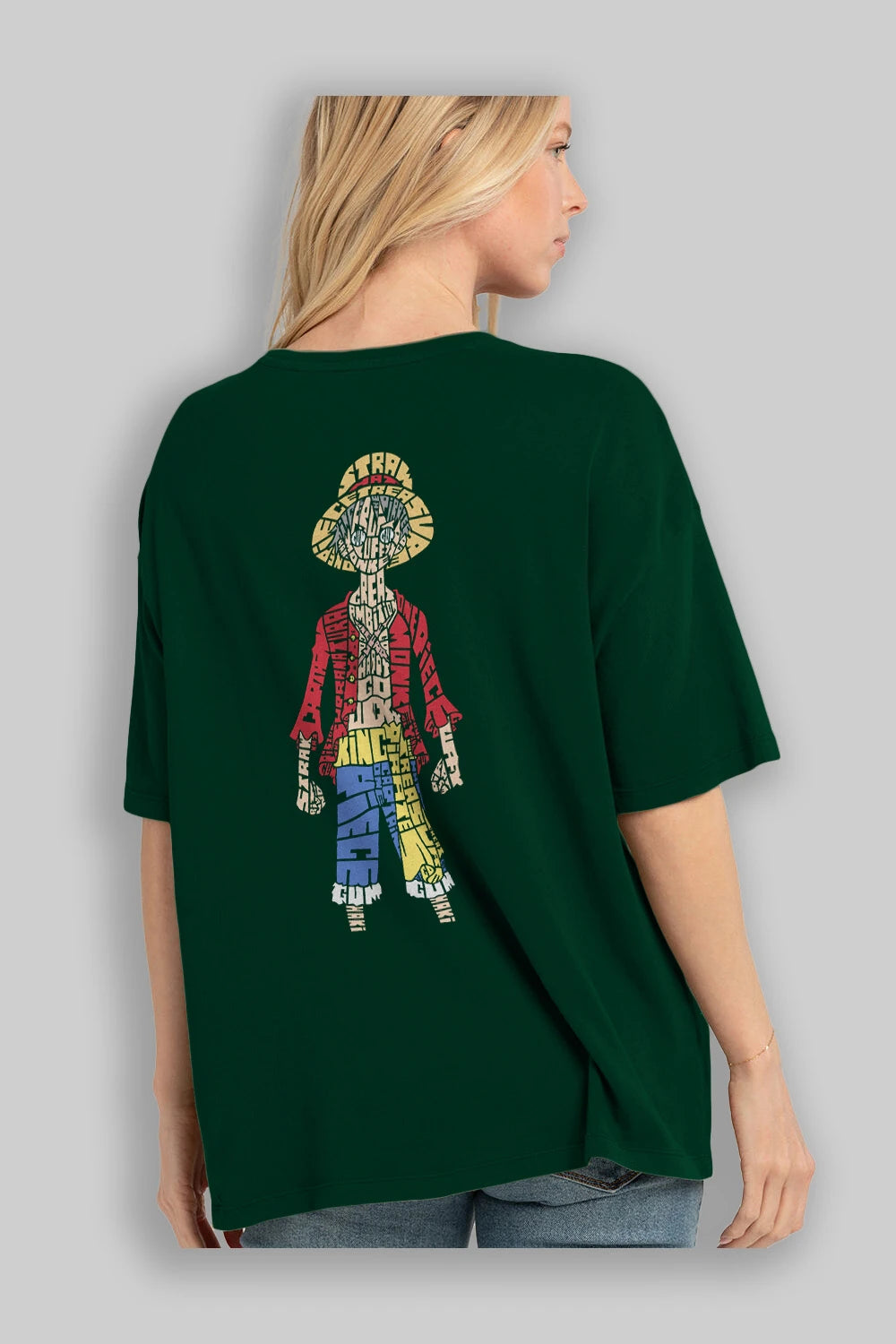 One Piece Arka Baskılı Oversize t-shirt %100 pamuk Erkek Kadın Unisex