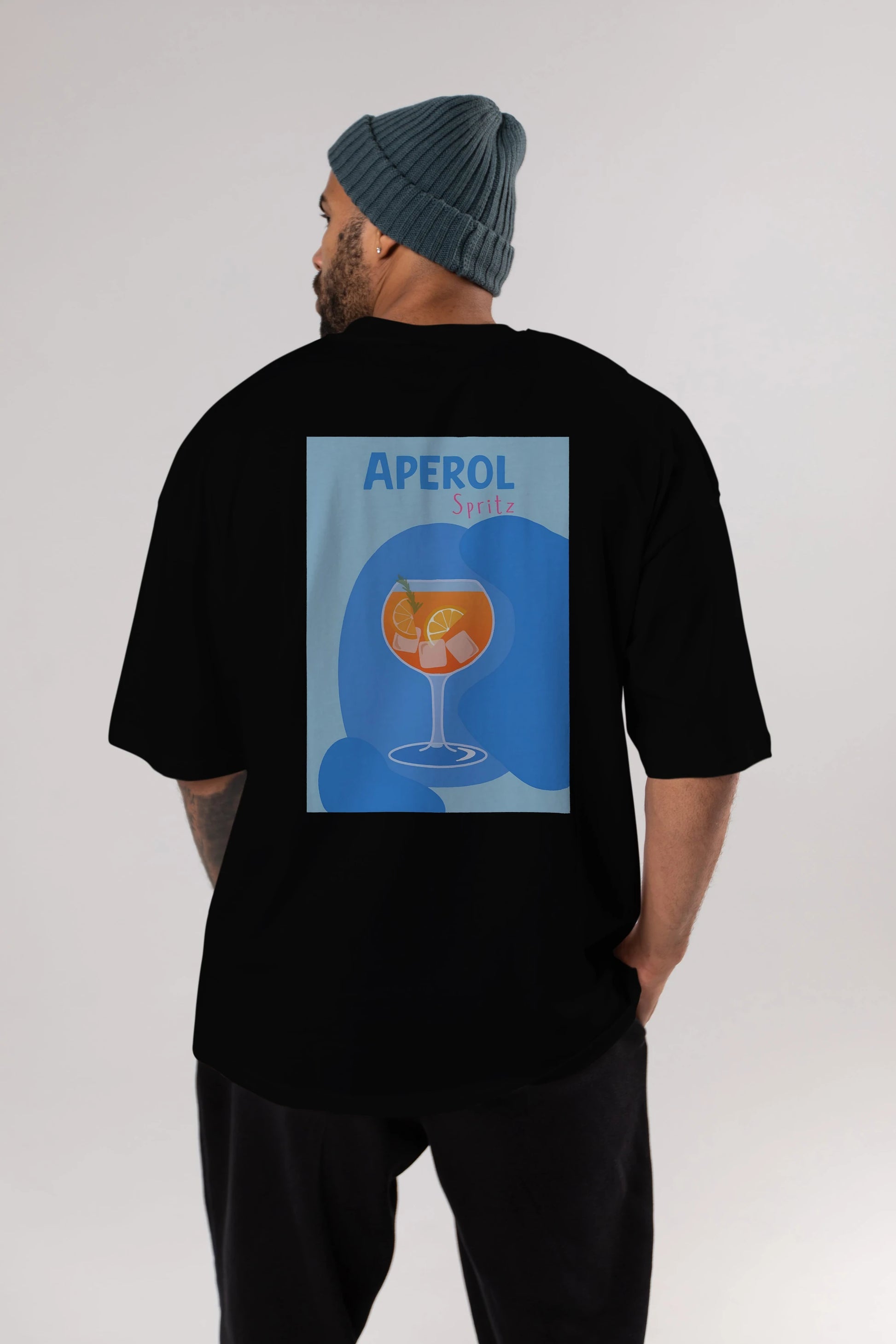 Aperol Spritz 10 Arka Baskılı Oversize t-shirt Erkek Kadın Unisex %100 Pamuk Bisiklet Yaka tişort