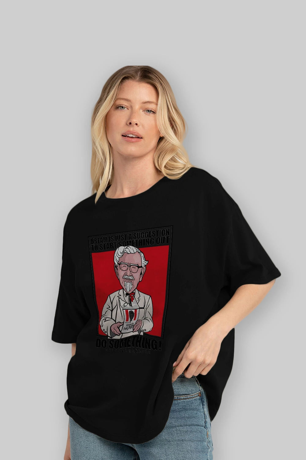 Colonel Sanders Ön Baskılı Oversize t-shirt Erkek Kadın Unisex %100 Pamuk tişort