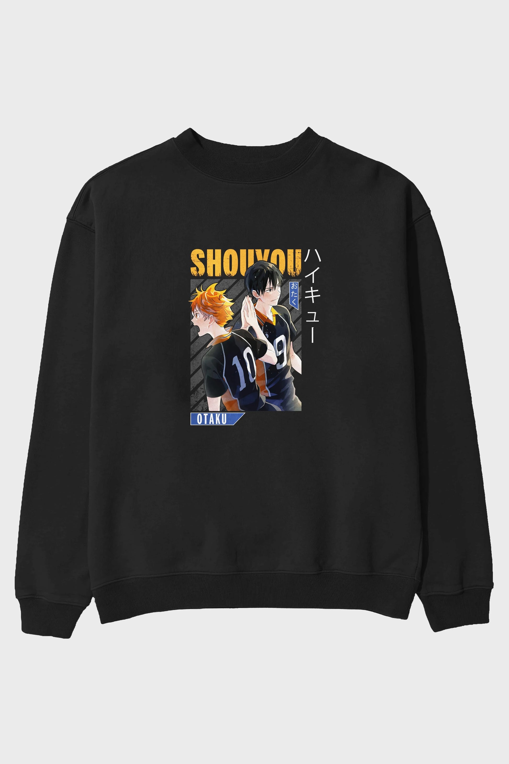 Shouyou Hinata 12 Anime Ön Baskılı Oversize Sweatshirt Erkek Kadın Unisex