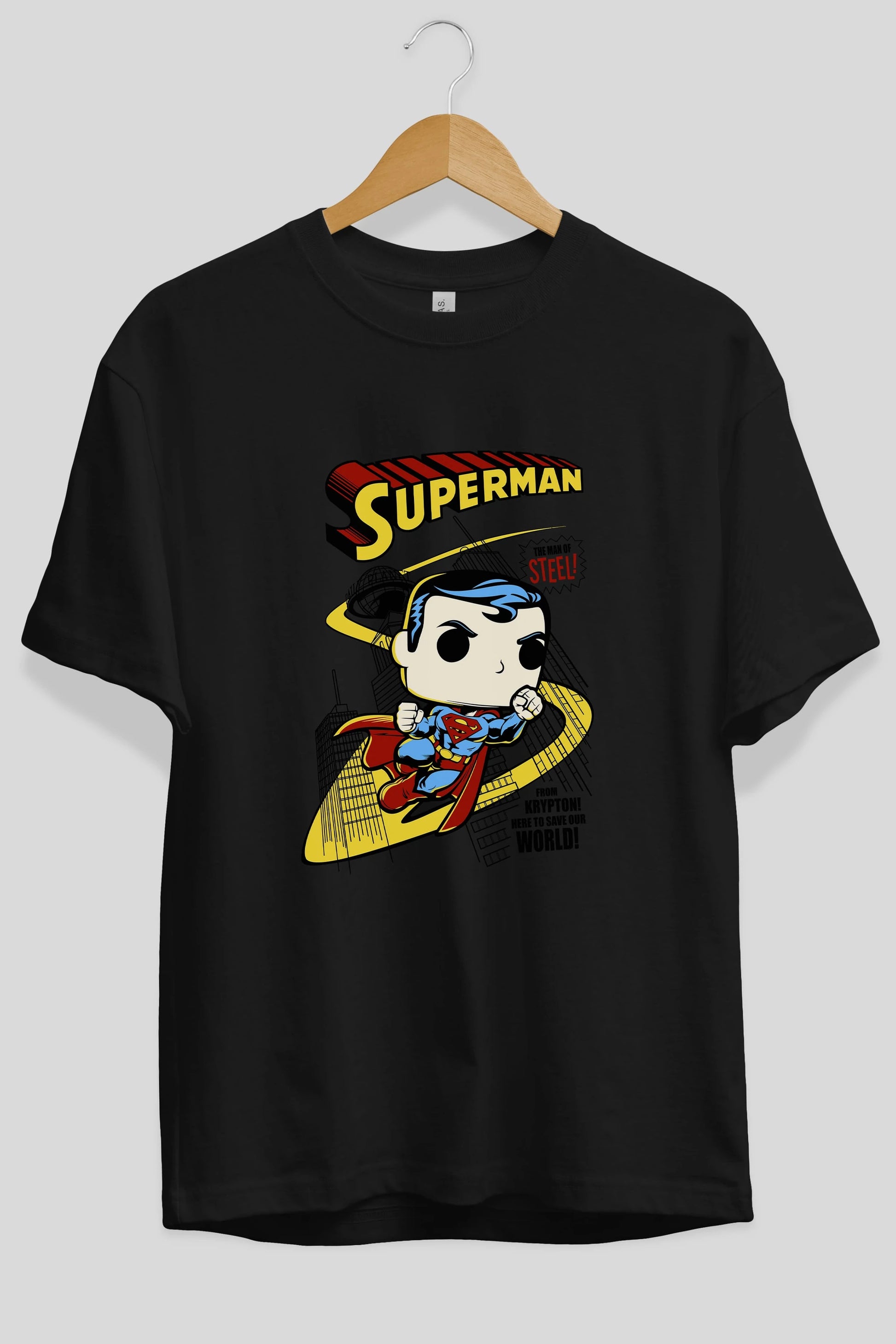 Superman (2) Ön Baskılı Oversize t-shirt Erkek Kadın Unisex %100 Pamuk Bisiklet Yaka tişort