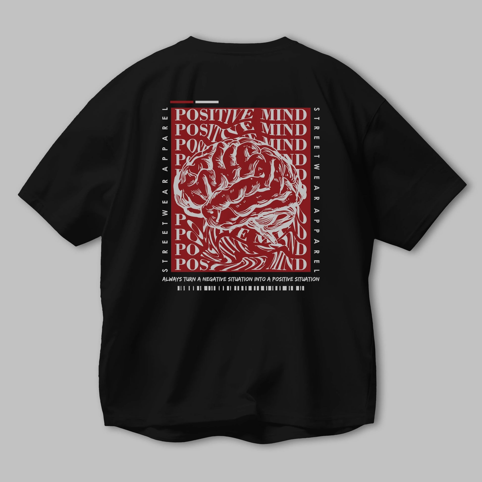 Positive Mind Arka Baskılı Oversize t-shirt Erkek Kadın Unisex