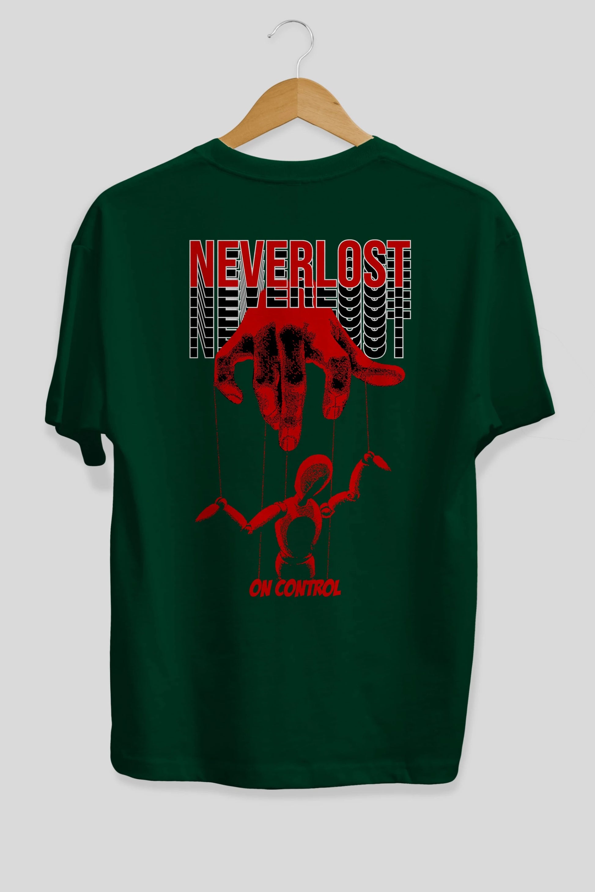 Neverlost on Control Arka Baskılı Oversize t-shirt Erkek Kadın Unisex