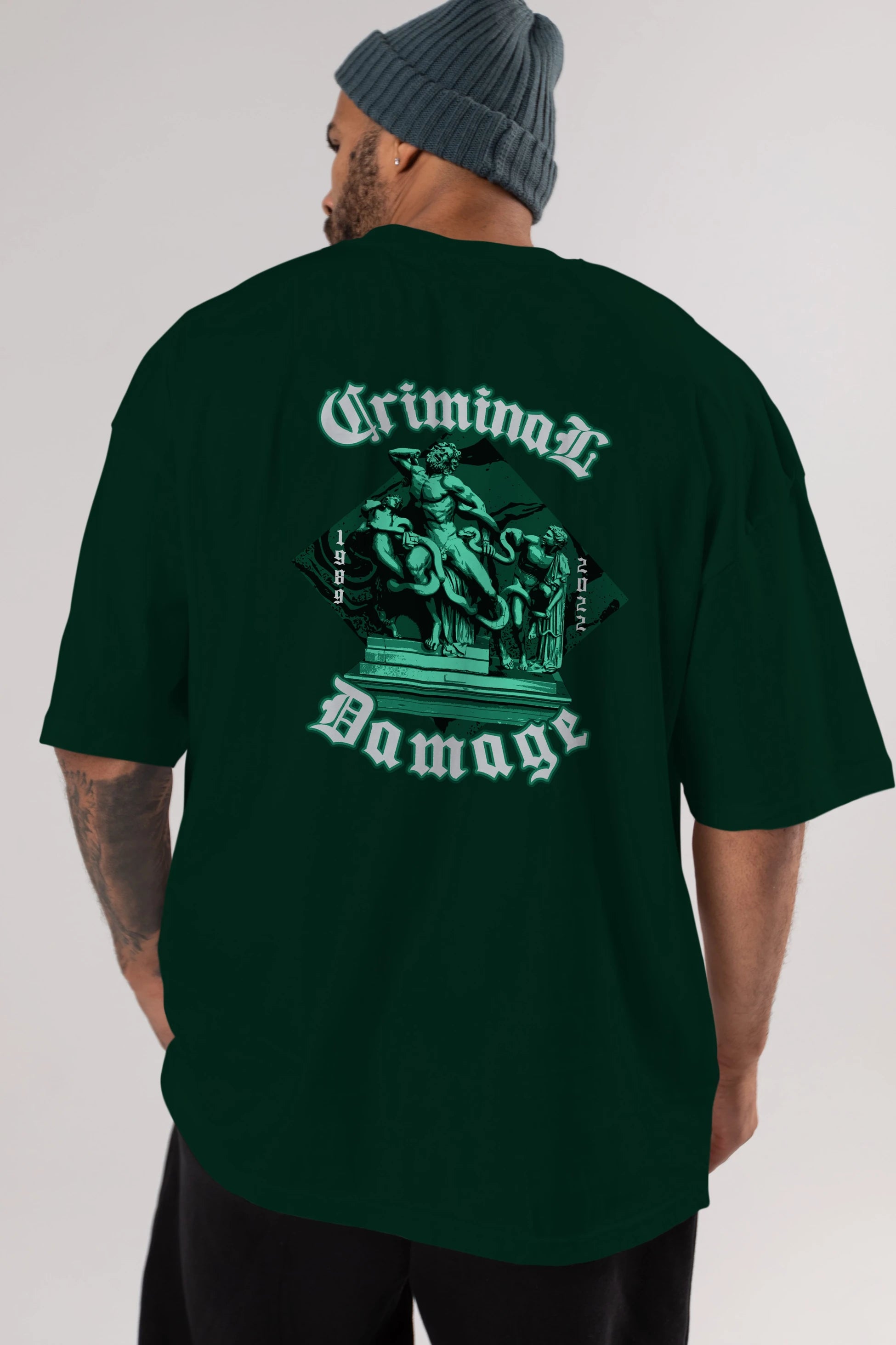 Criminal Damage Arka Baskılı Oversize t-shirt Erkek Kadın Unisex