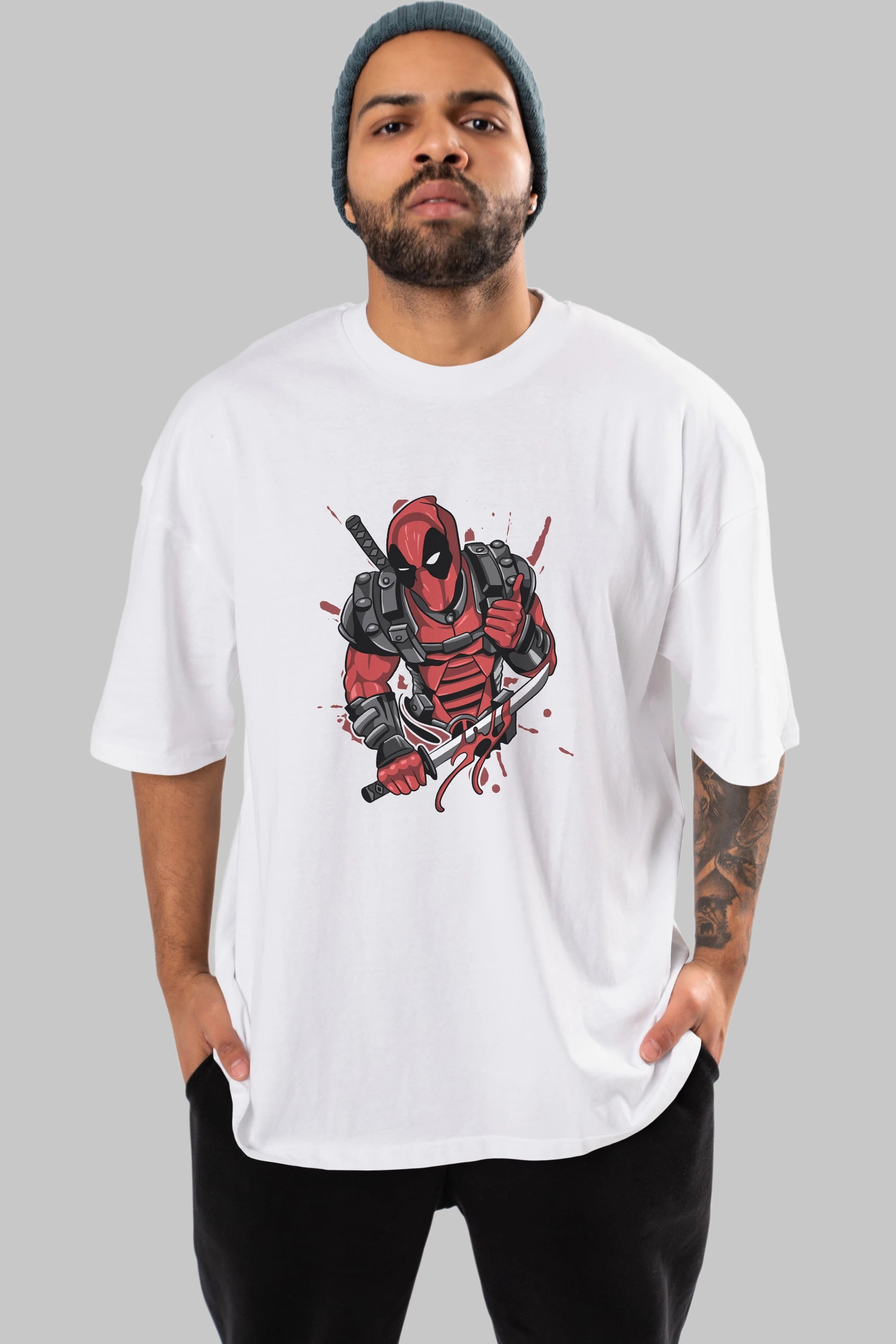 Deadpool (12) Ön Baskılı Oversize t-shirt Erkek Kadın Unisex %100 Pamuk Bisiklet Yaka tişort