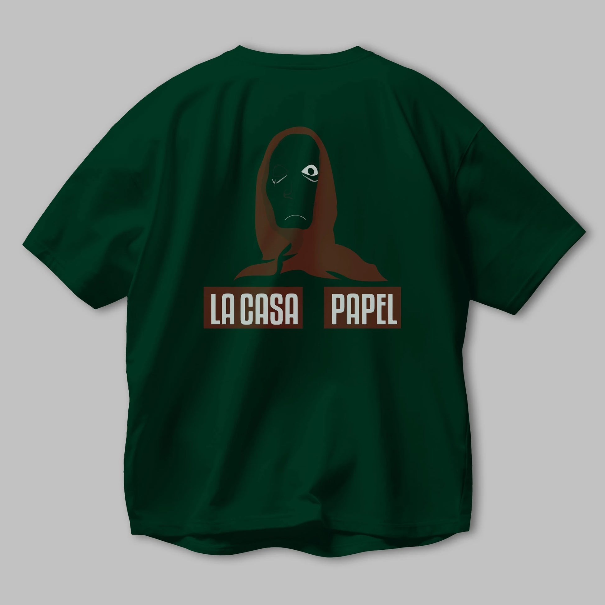 La Casa De Papel (1) Arka Baskılı Oversize t-shirt Erkek Kadın Unisex %100 Pamuk Bisiklet Yaka tişort