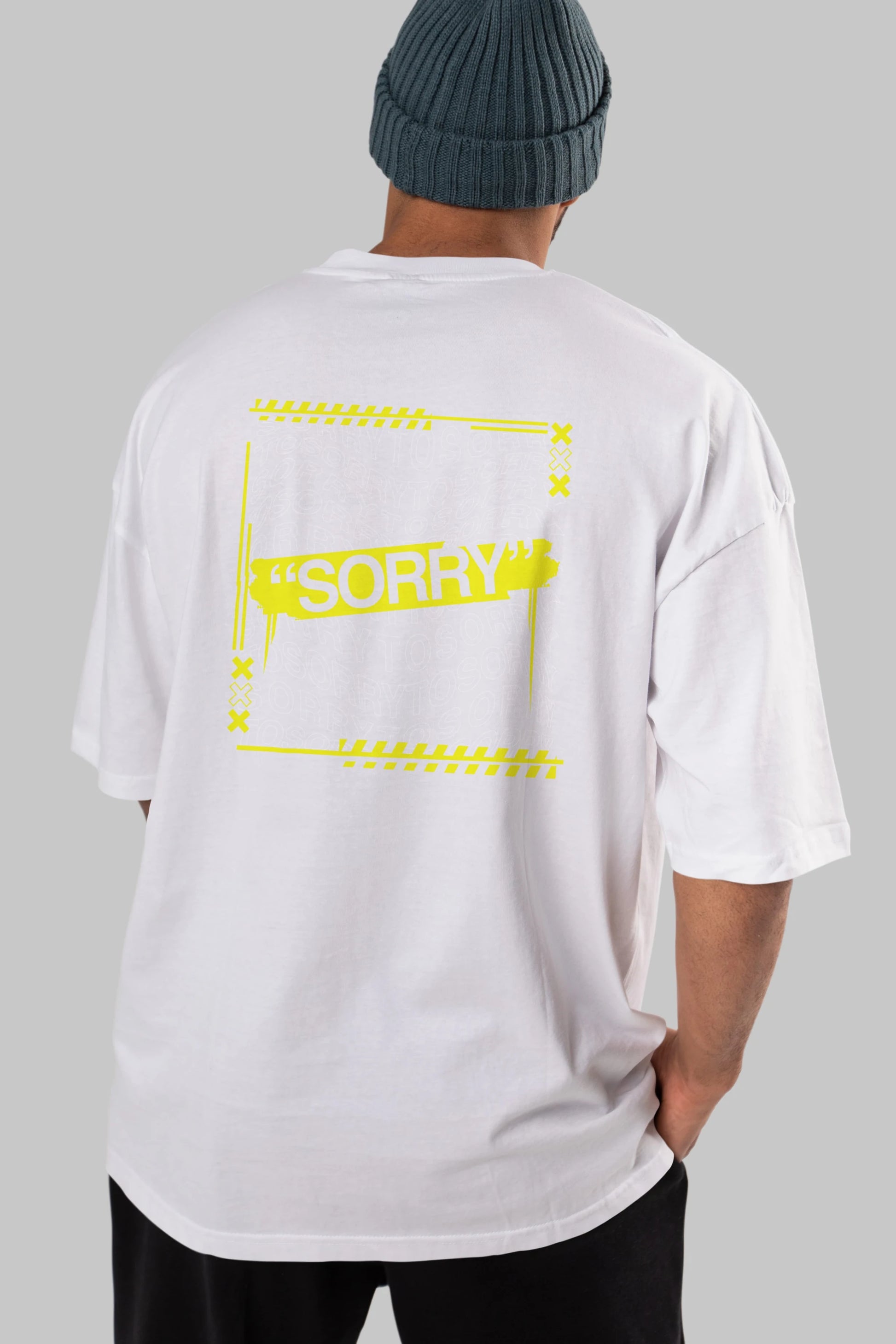 Sorry to Sorry Arka Baskılı Oversize t-shirt Erkek Kadın Unisex
