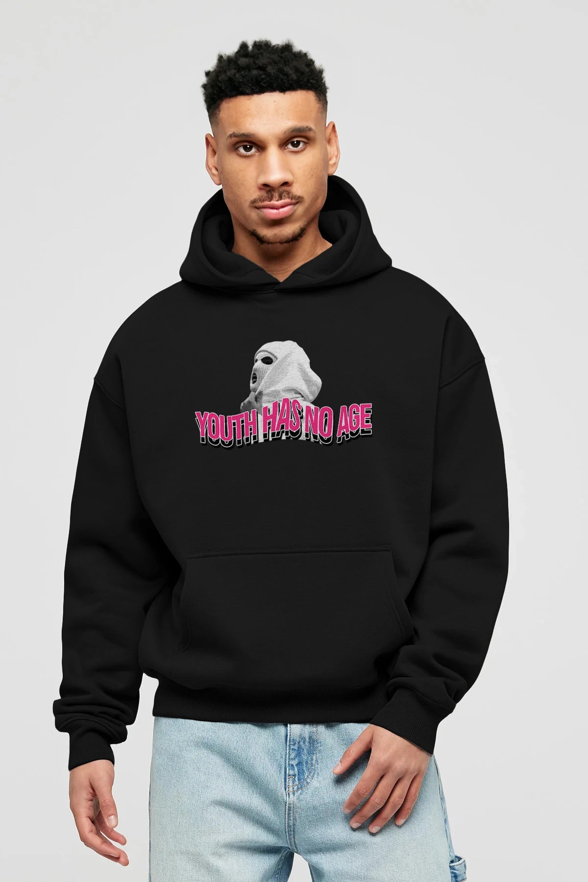 Youth Has No Age Ön Baskılı Hoodie Oversize Kapüşonlu Sweatshirt Erkek Kadın Unisex