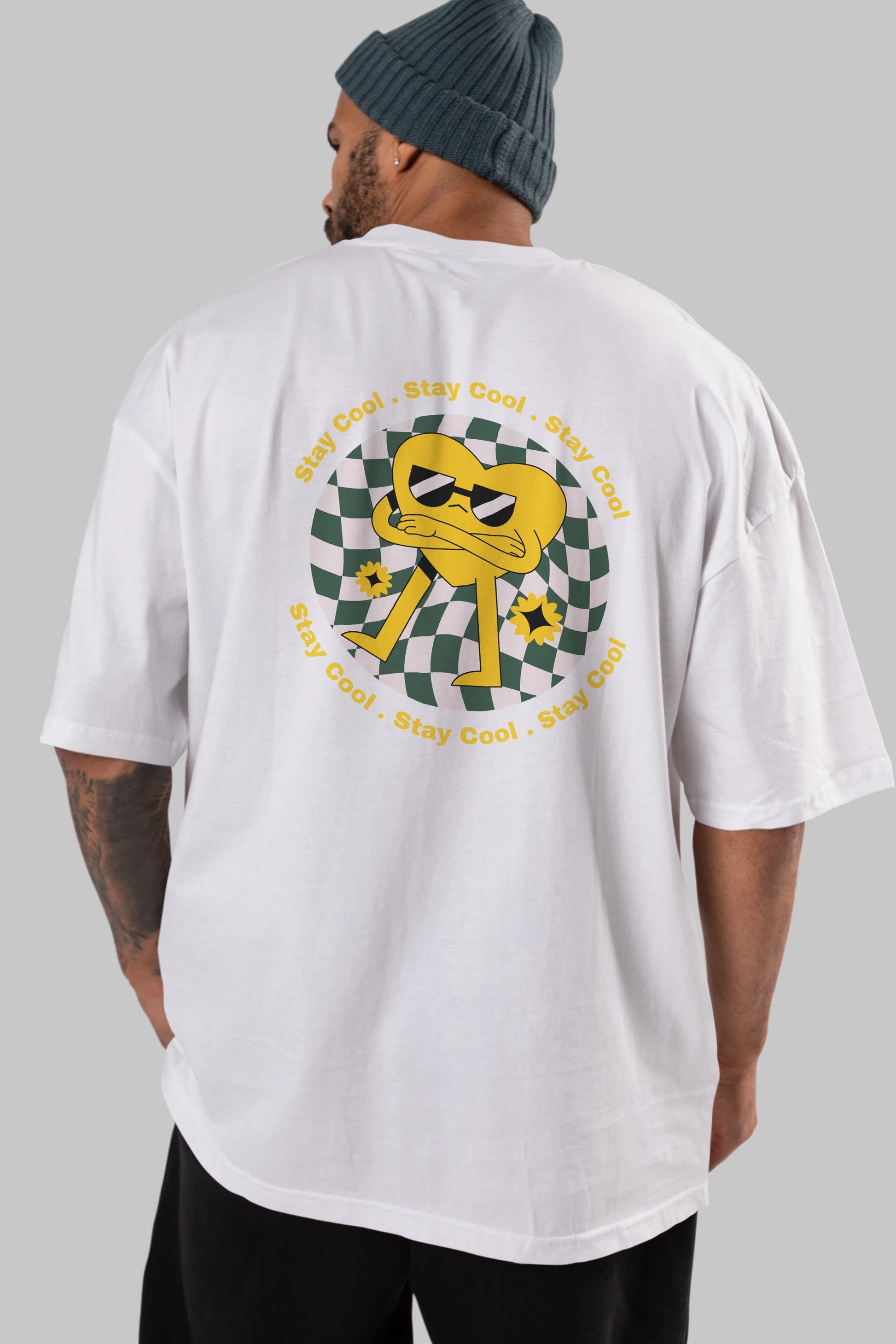 Stay Cool Yazılı Arka Baskılı Oversize t-shirt Erkek Kadın Unisex
