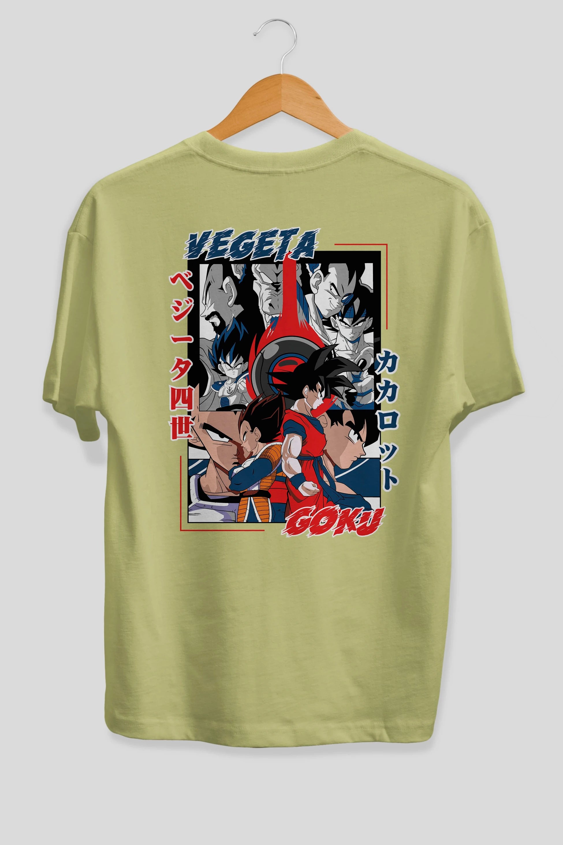 VEGETA VS GOKU Anime Arka Baskılı Oversize t-shirt Erkek Kadın Unisex