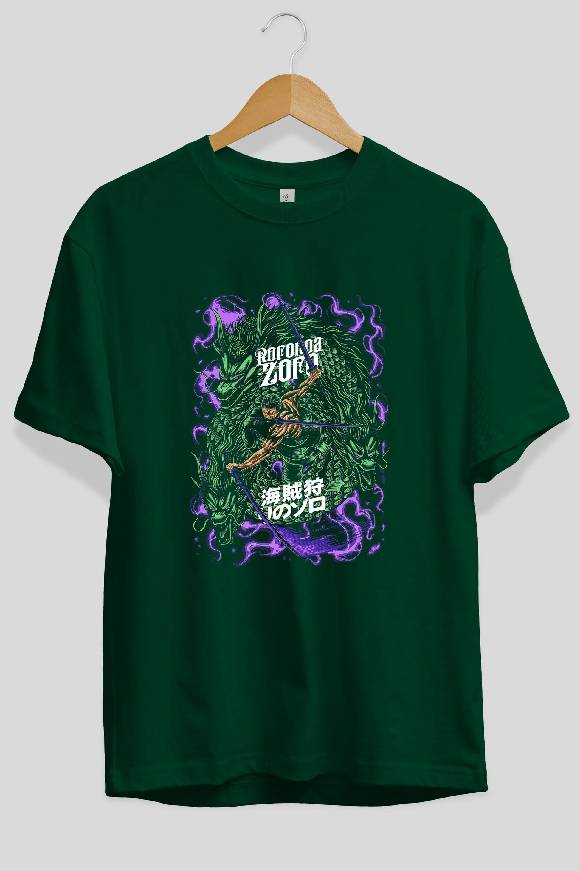RORONOA ZORO 5 Anime Ön Baskılı Oversize t-shirt %100 pamuk Erkek Kadın Unisex