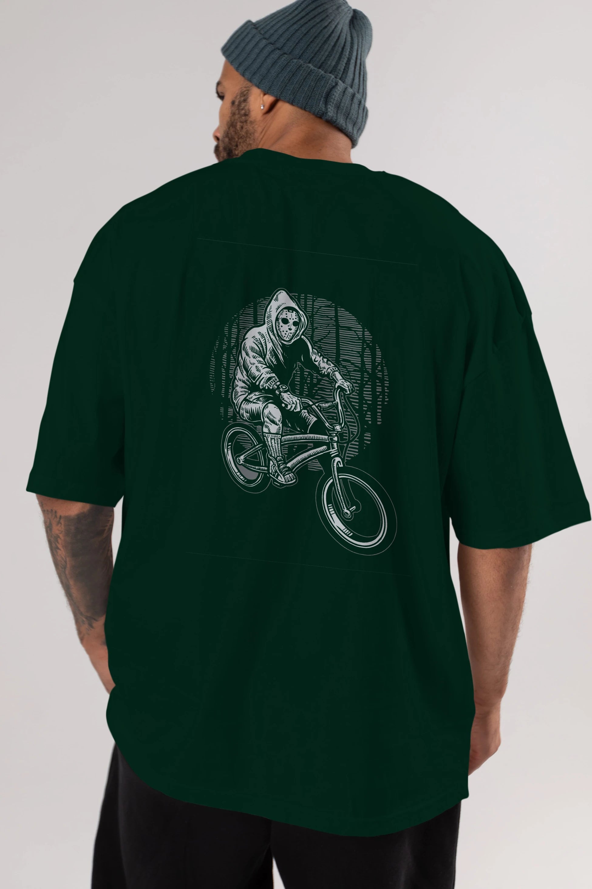 Ride Bike To Kill Arka Baskılı Oversize t-shirt Erkek Kadın Unisex %100 Pamuk