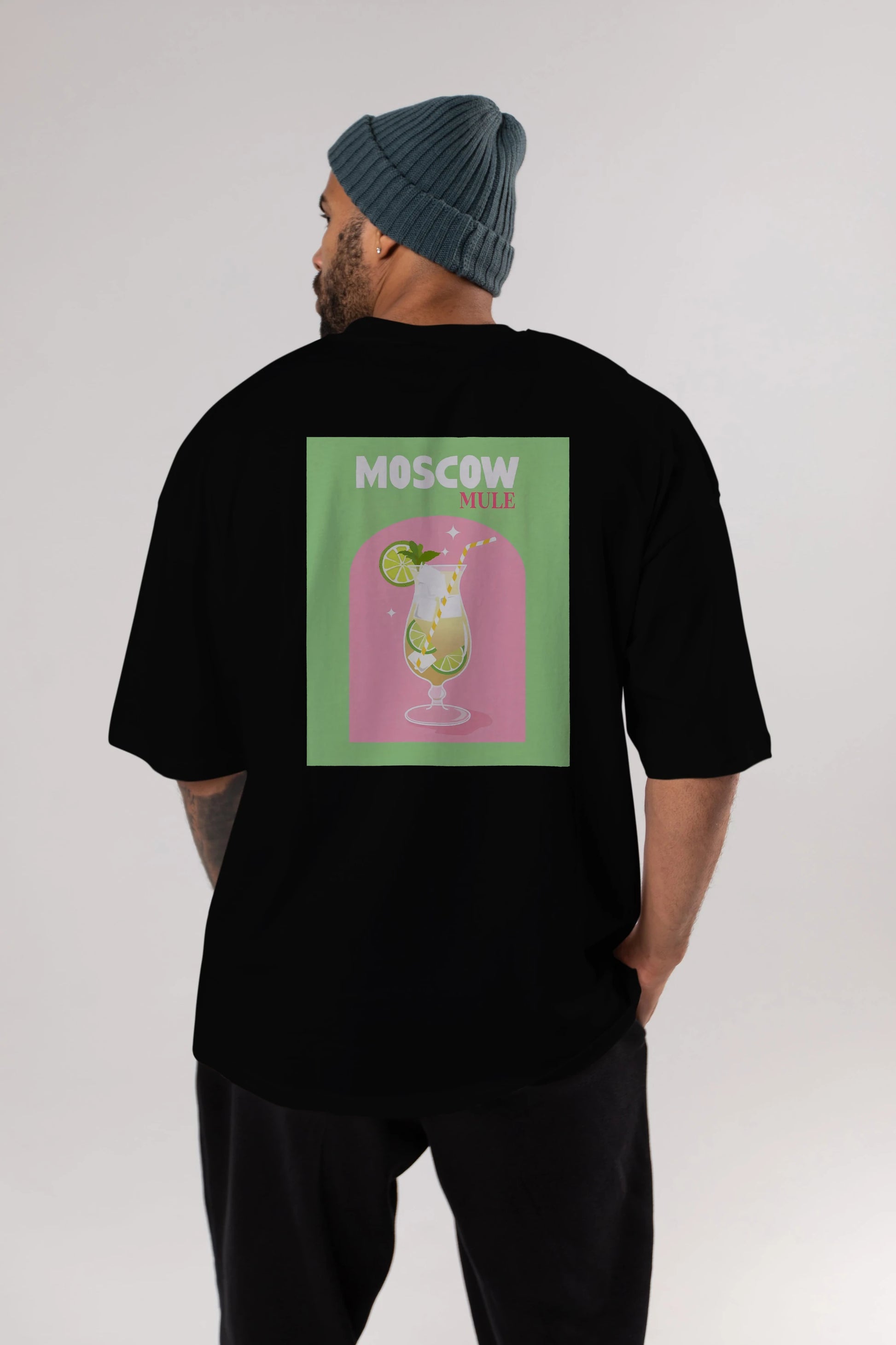 Moscow Mule 5 Arka Baskılı Oversize t-shirt Erkek Kadın Unisex %100 Pamuk Bisiklet Yaka tişort