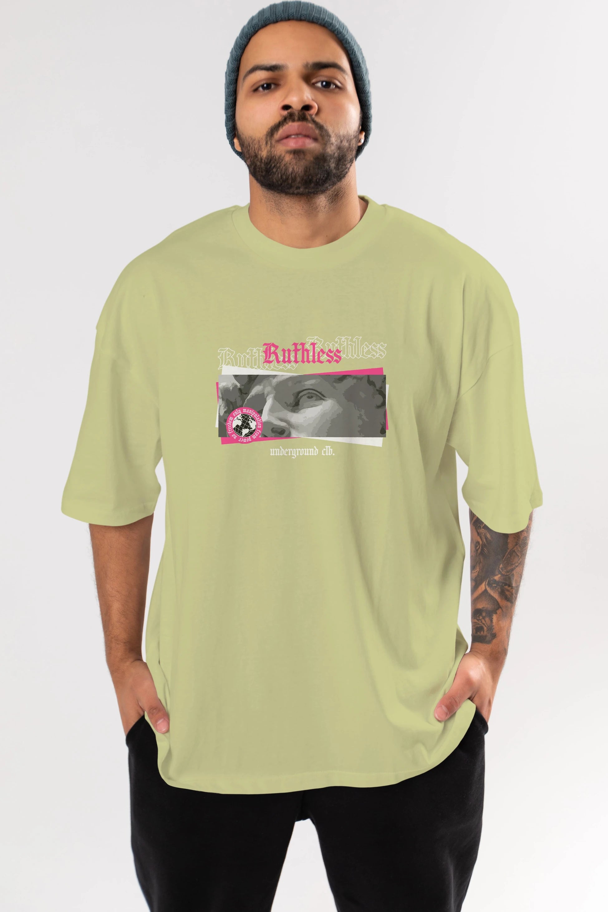 Ruthless Ön Baskılı Oversize t-shirt Erkek Kadın Unisex