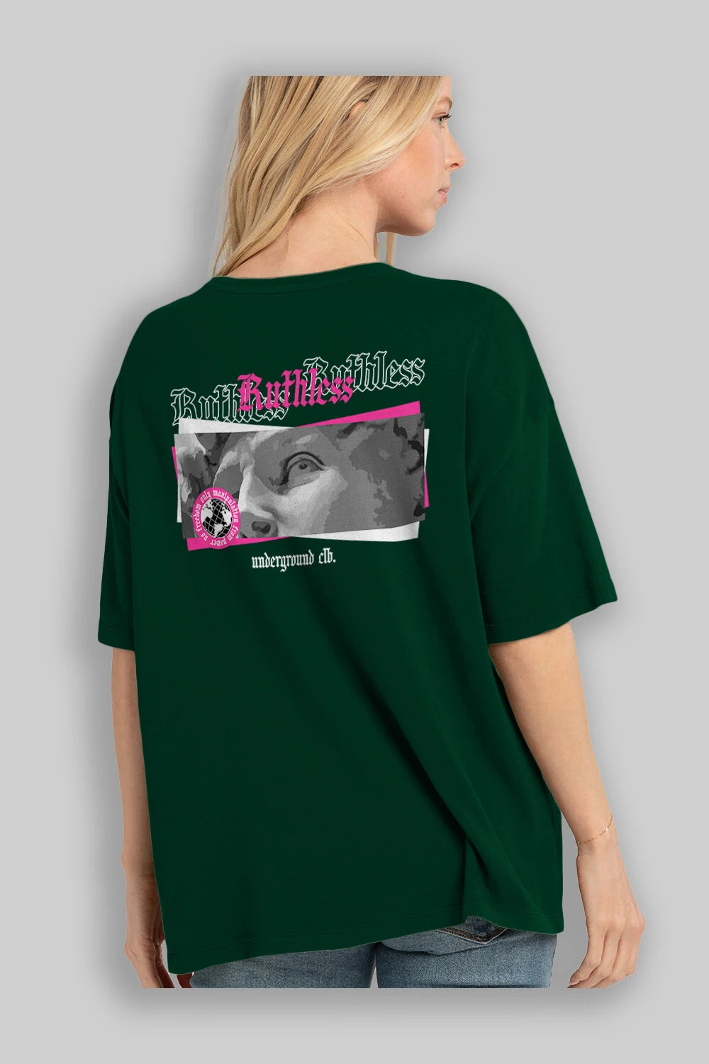 Ruthless Arka Baskılı Oversize t-shirt Erkek Kadın Unisex