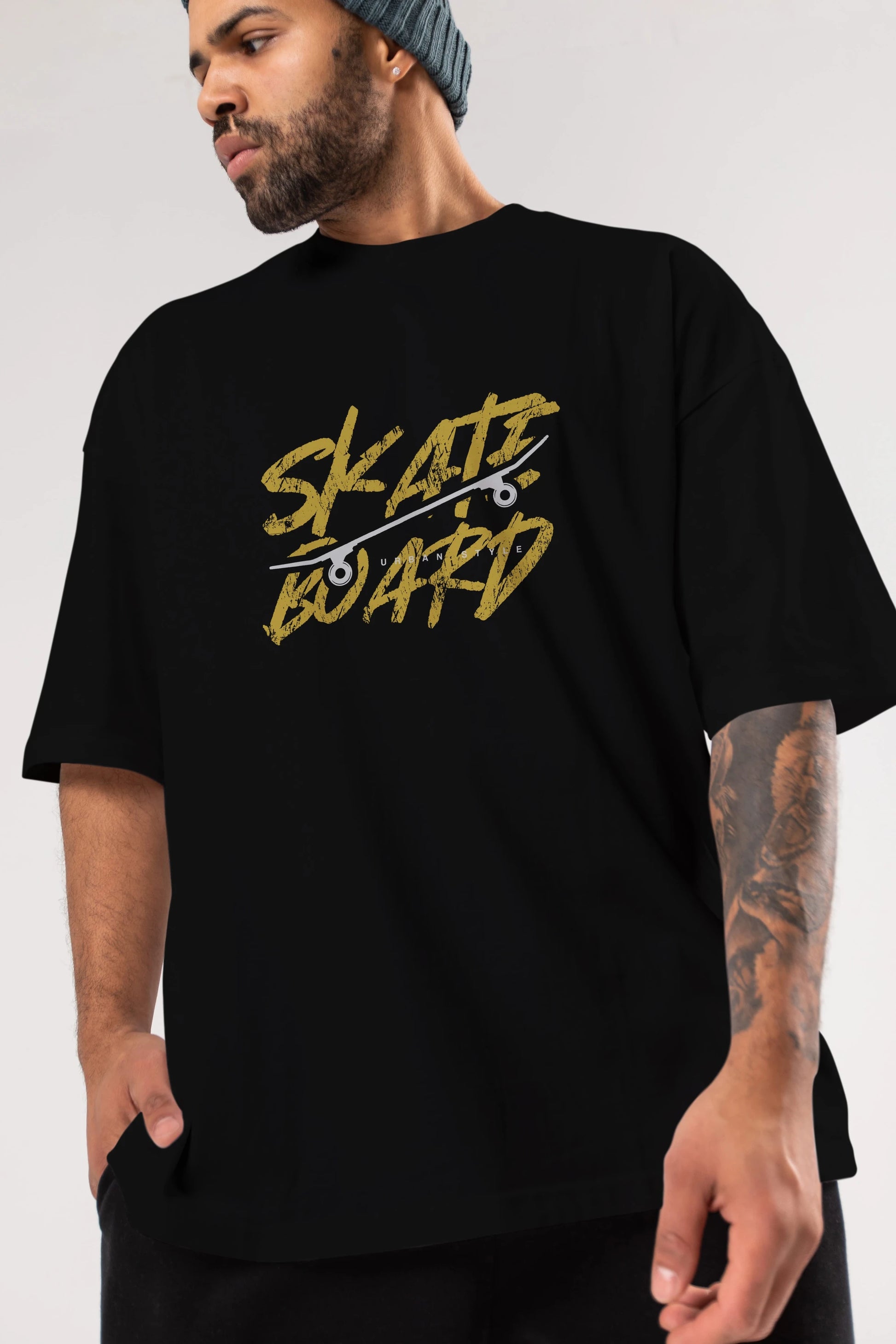 Skate Board Ön Baskılı Oversize t-shirt Erkek Kadın Unisex