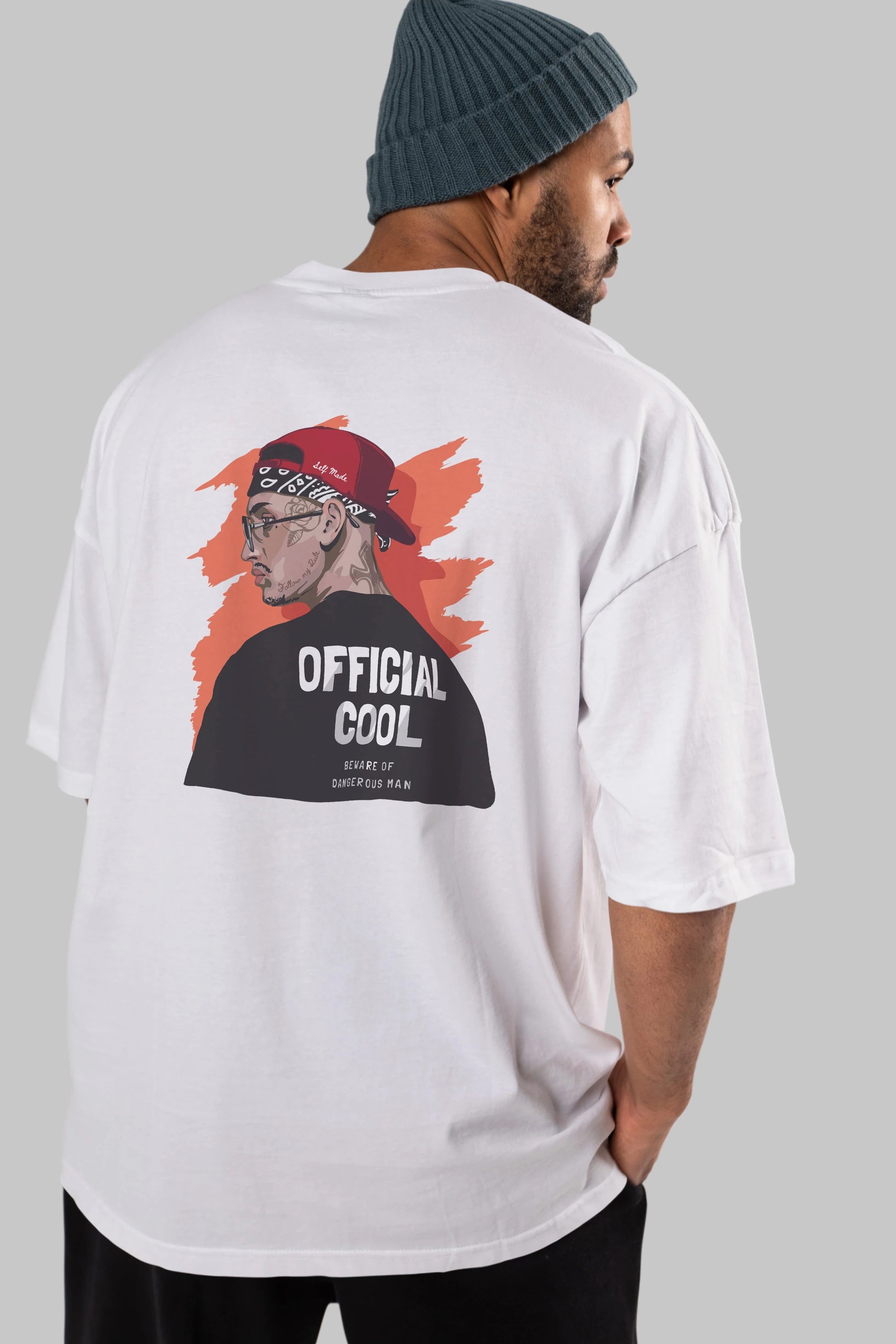Official Cool Arka Baskılı Oversize t-shirt Erkek Kadın Unisex