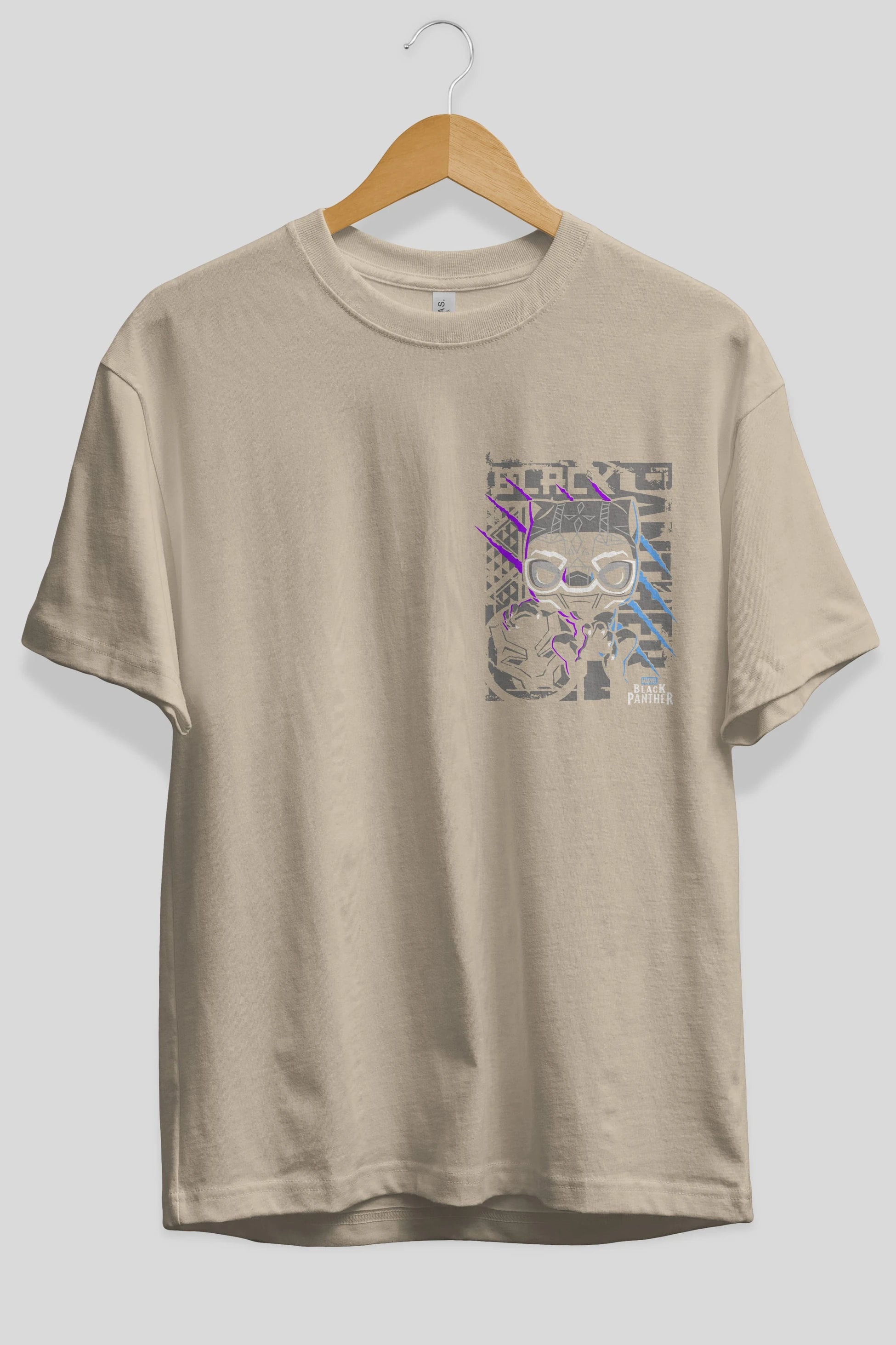 Black Panther Ön Sol Baskılı Oversize t-shirt Erkek Kadın Unisex %100 Pamuk Bisiklet Yaka tişort