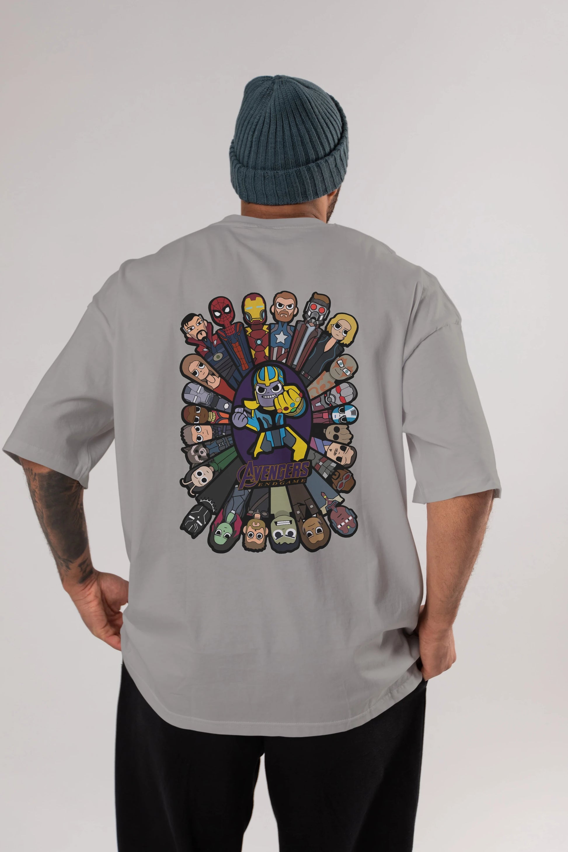 The Avengers (2) Arka Baskılı Oversize t-shirt Erkek Kadın Unisex %100 Pamuk Bisiklet Yaka tişort