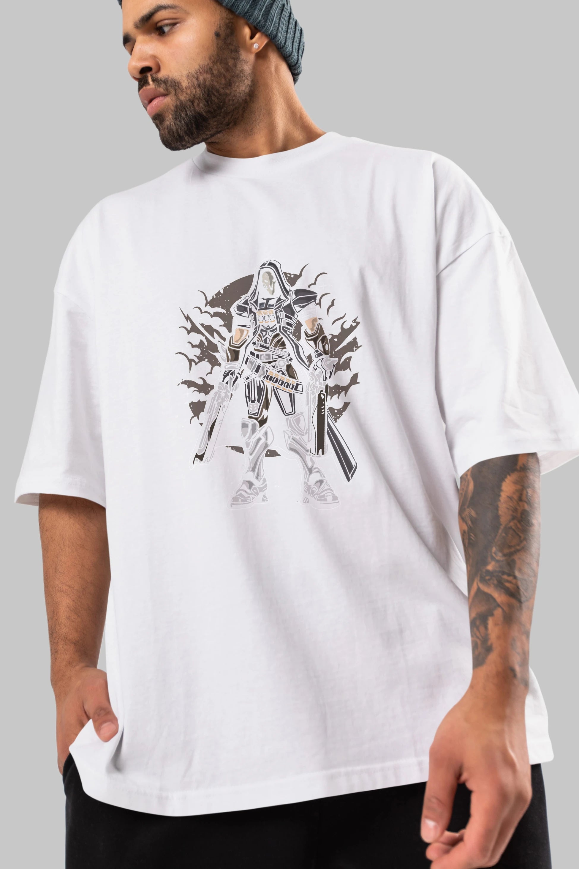 REAPER Ön Baskılı Oversize t-shirt Erkek Kadın Unisex %100 Pamuk tişort