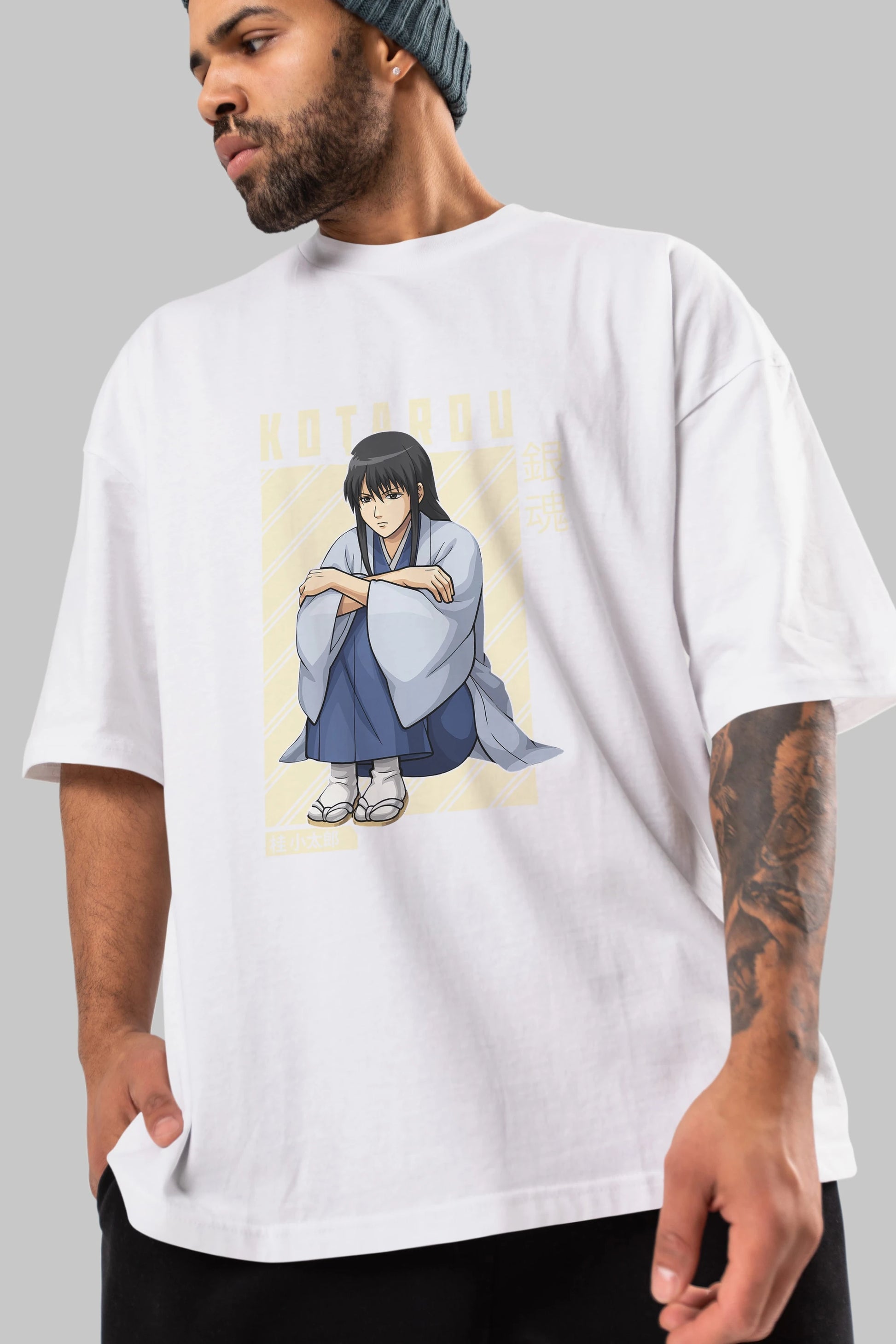Kotarou Katsura GINTAMA Anime Ön Baskılı Oversize t-shirt %100 pamuk Erkek Kadın Unisex