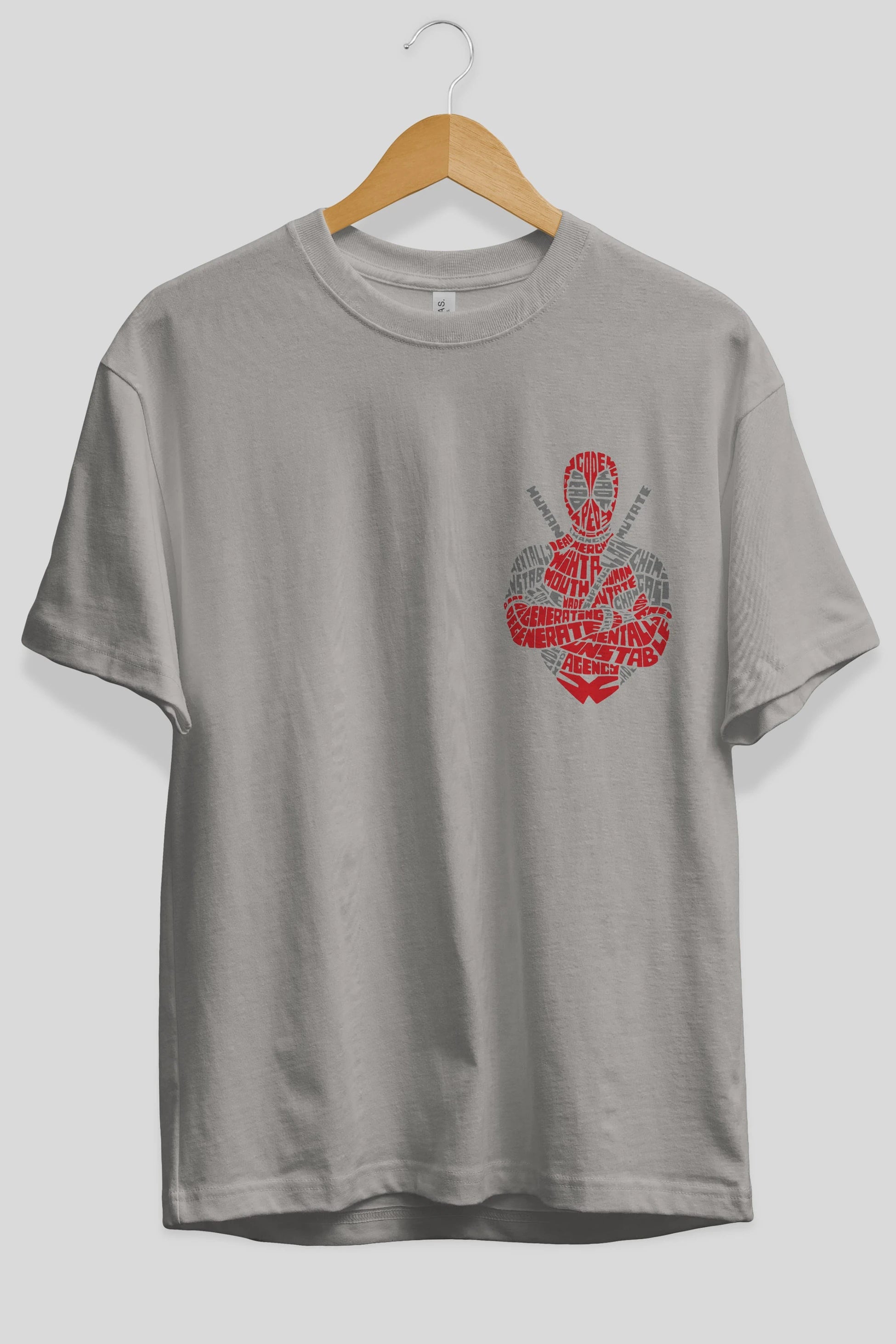 Deadpool (16) Ön Sol Baskılı Oversize t-shirt Erkek Kadın Unisex %100 Pamuk Bisiklet Yaka tişort