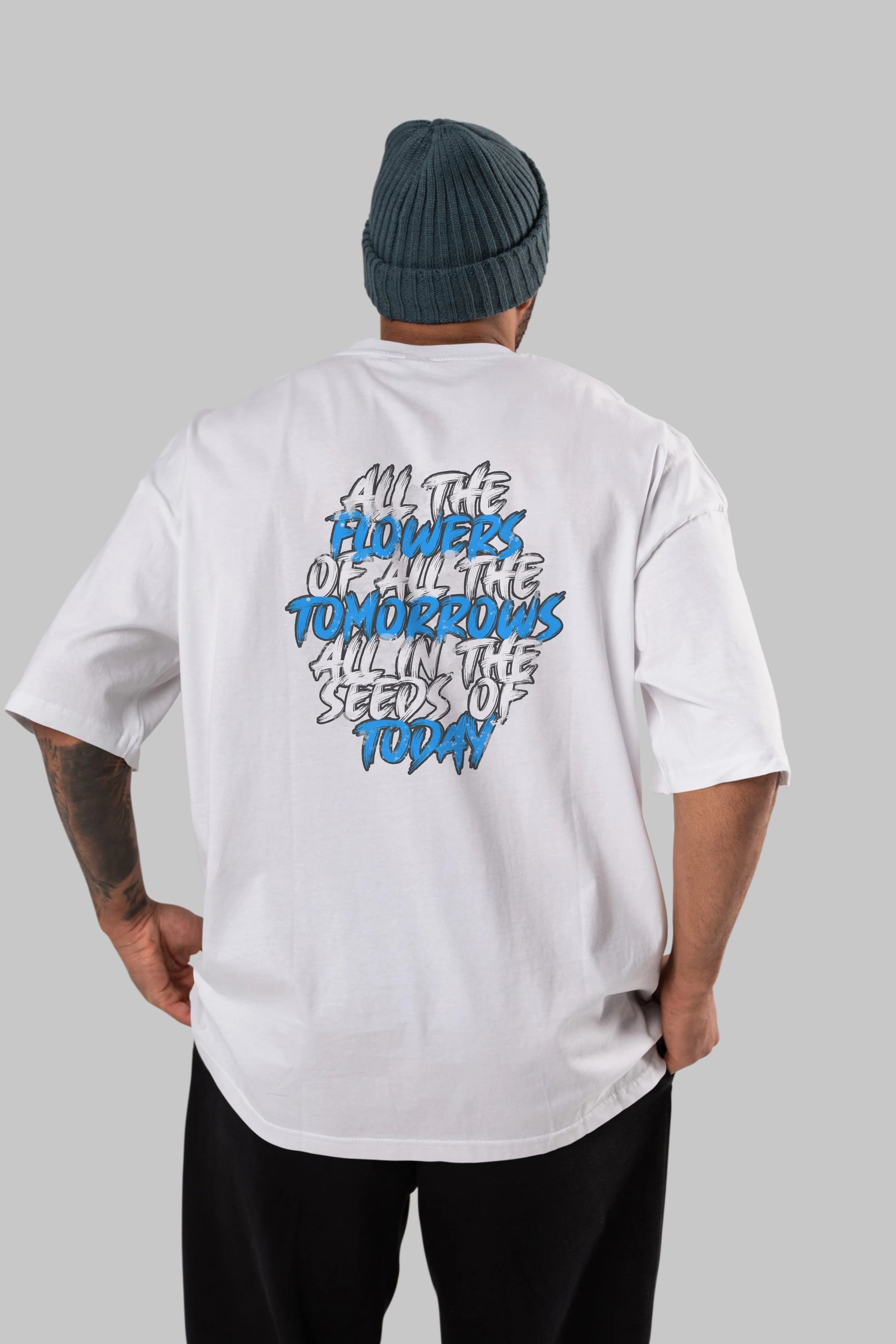 All The Flowers Of All The Tomorrows Arka Baskılı Oversize t-shirt Erkek Kadın Unisex