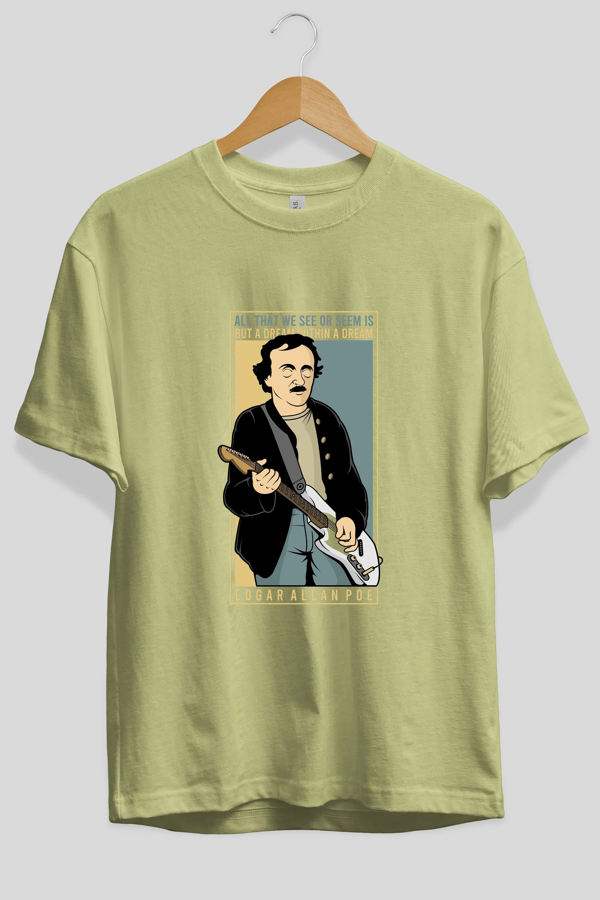 Edgar Alan Cobain Ön Baskılı Oversize t-shirt Erkek Kadın Unisex %100 Pamuk tişort
