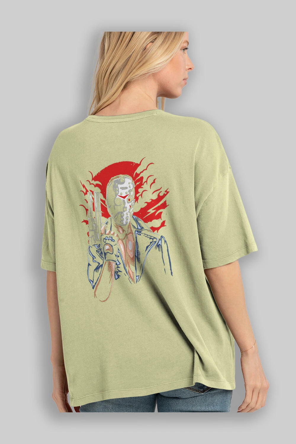 Jason Will Be Back Arka Baskılı Oversize t-shirt Erkek Kadın Unisex %100 Pamuk