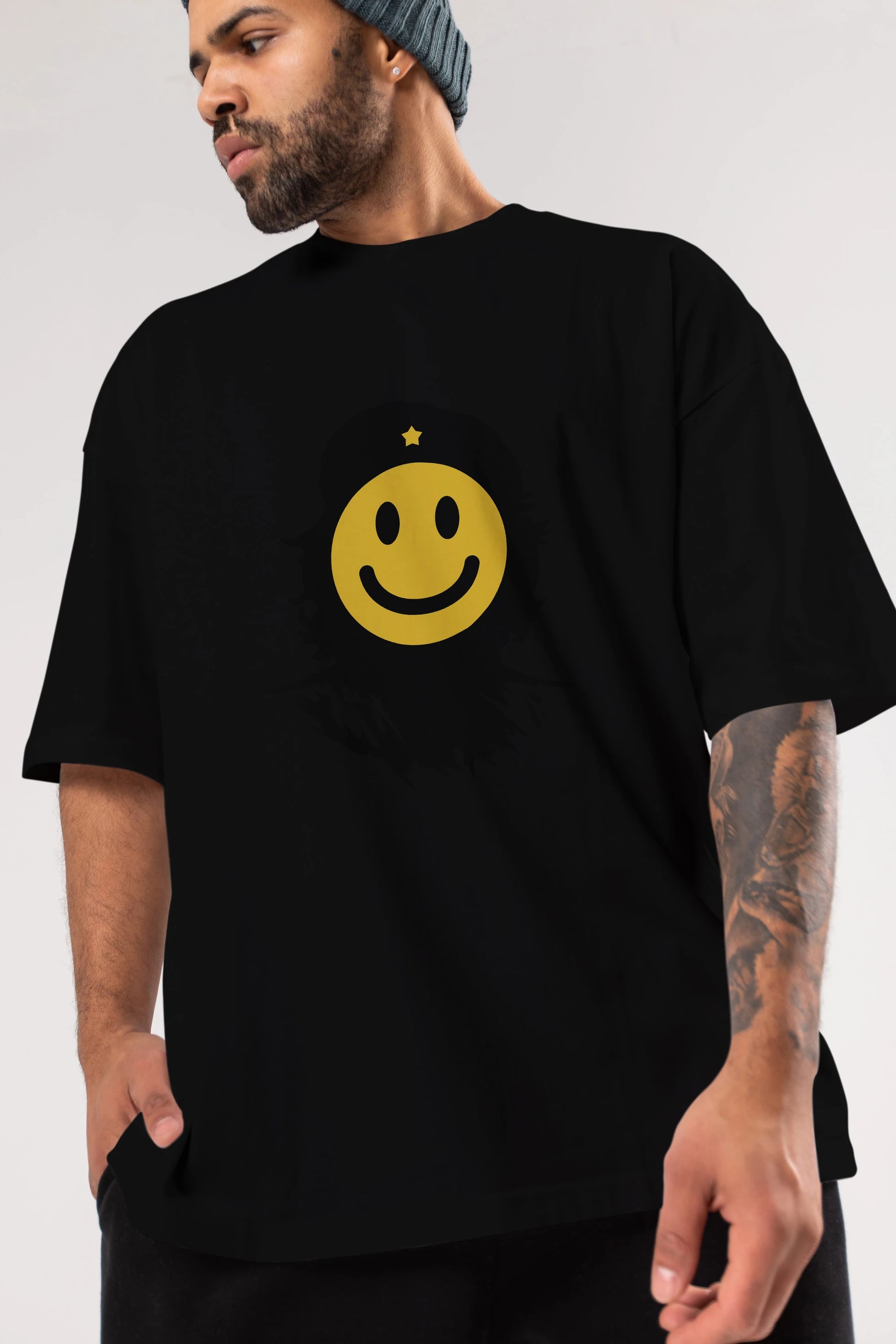 Che Smile Ön Baskılı Oversize t-shirt %100 pamuk Erkek Kadın Unisex