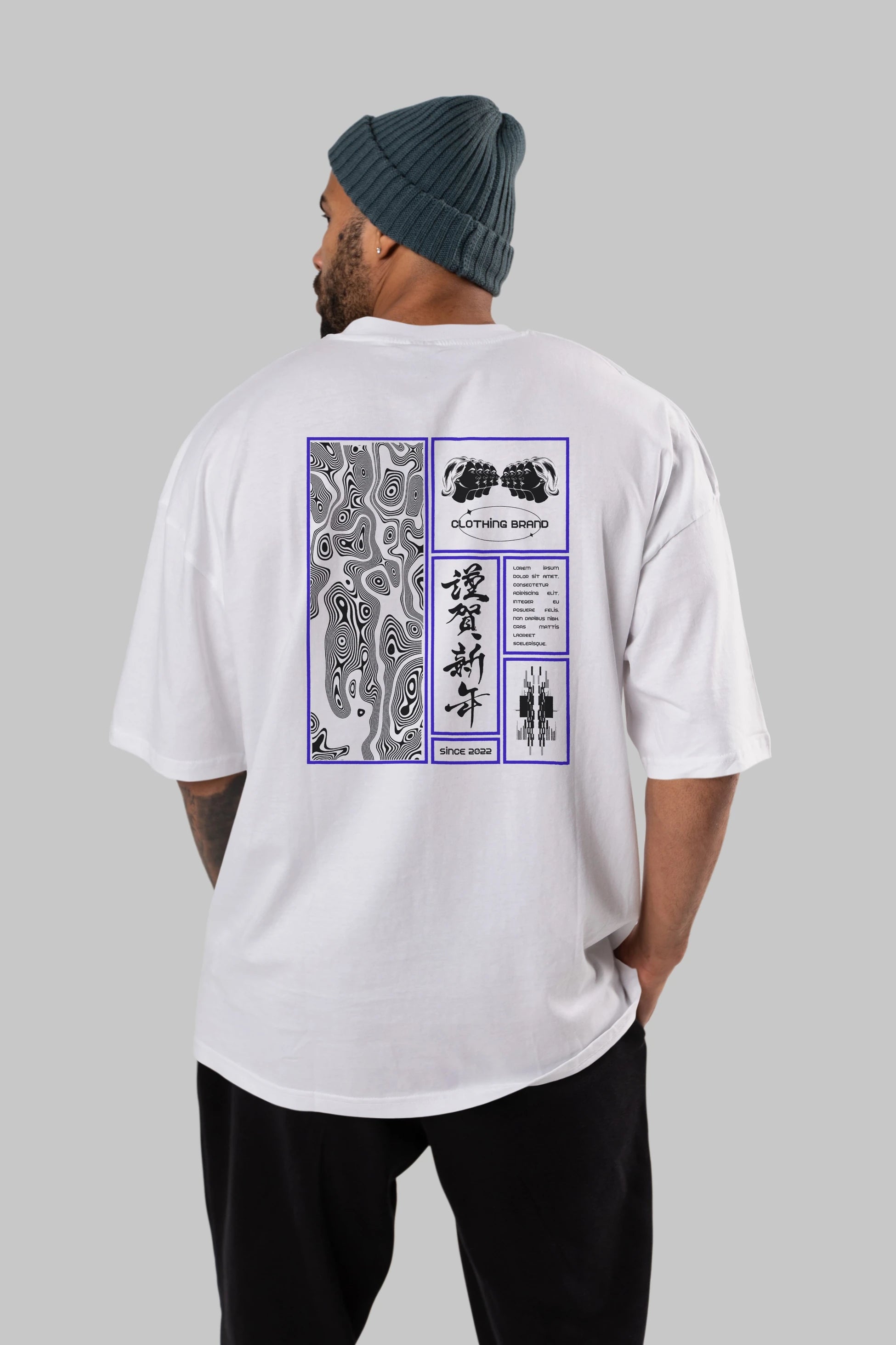 Neon Japanese Streetwear Arka Baskılı Oversize t-shirt Erkek Kadın Unisex