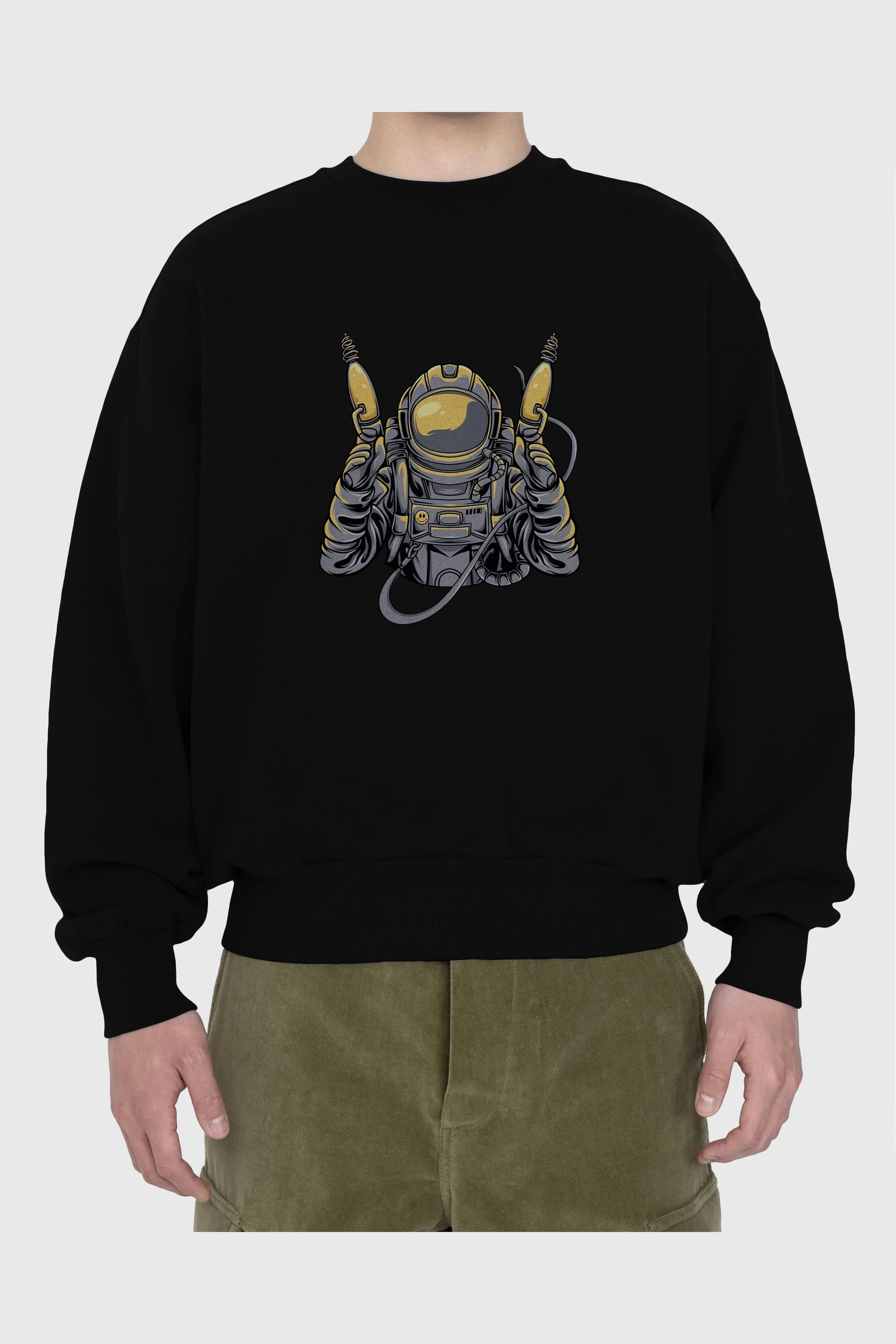 Alien Hunter Ön Baskılı Oversize Sweatshirt Erkek Kadın Unisex